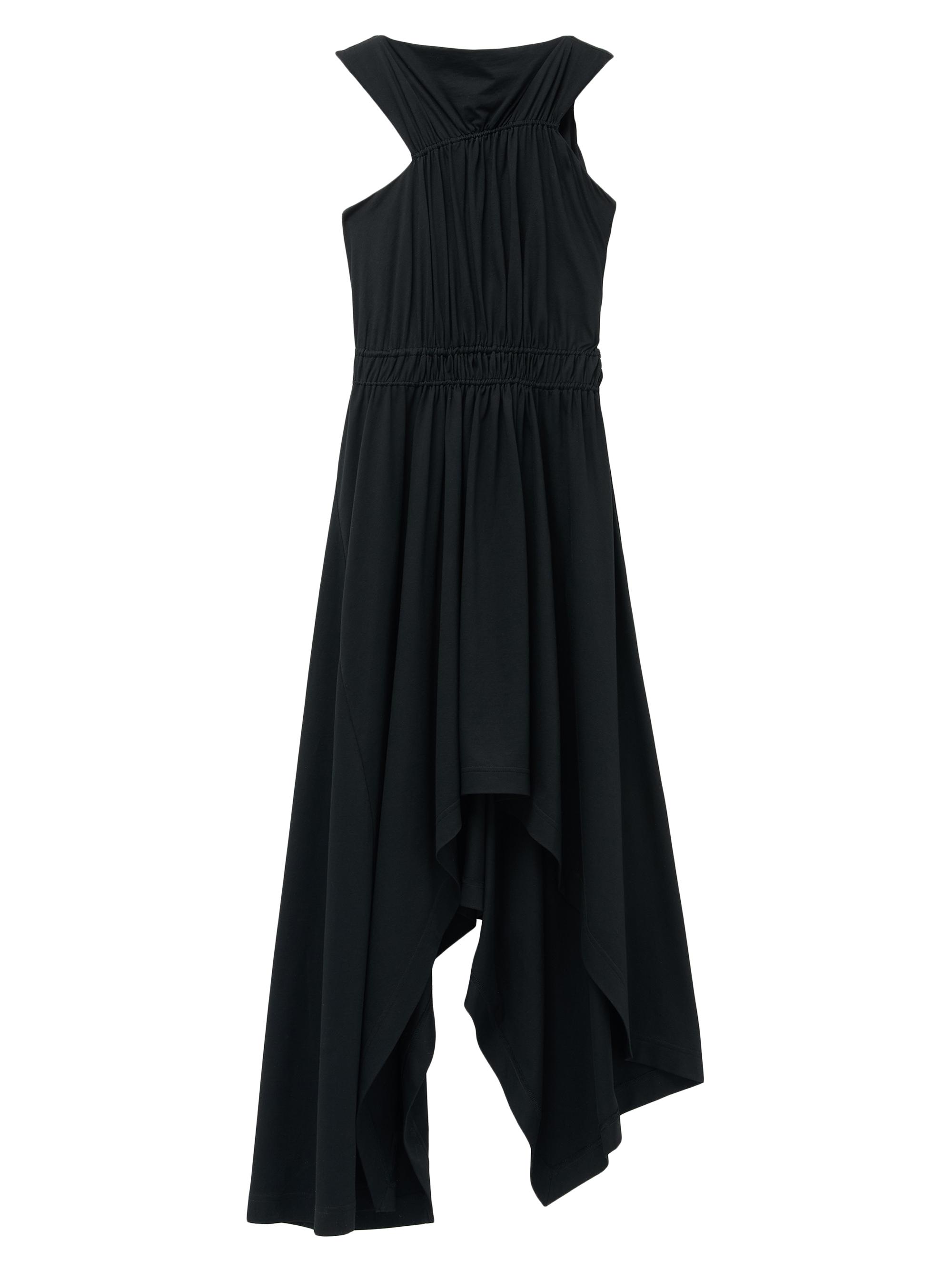 McQueen Women's Jersey Curved Ruched Midi-Dress - Black