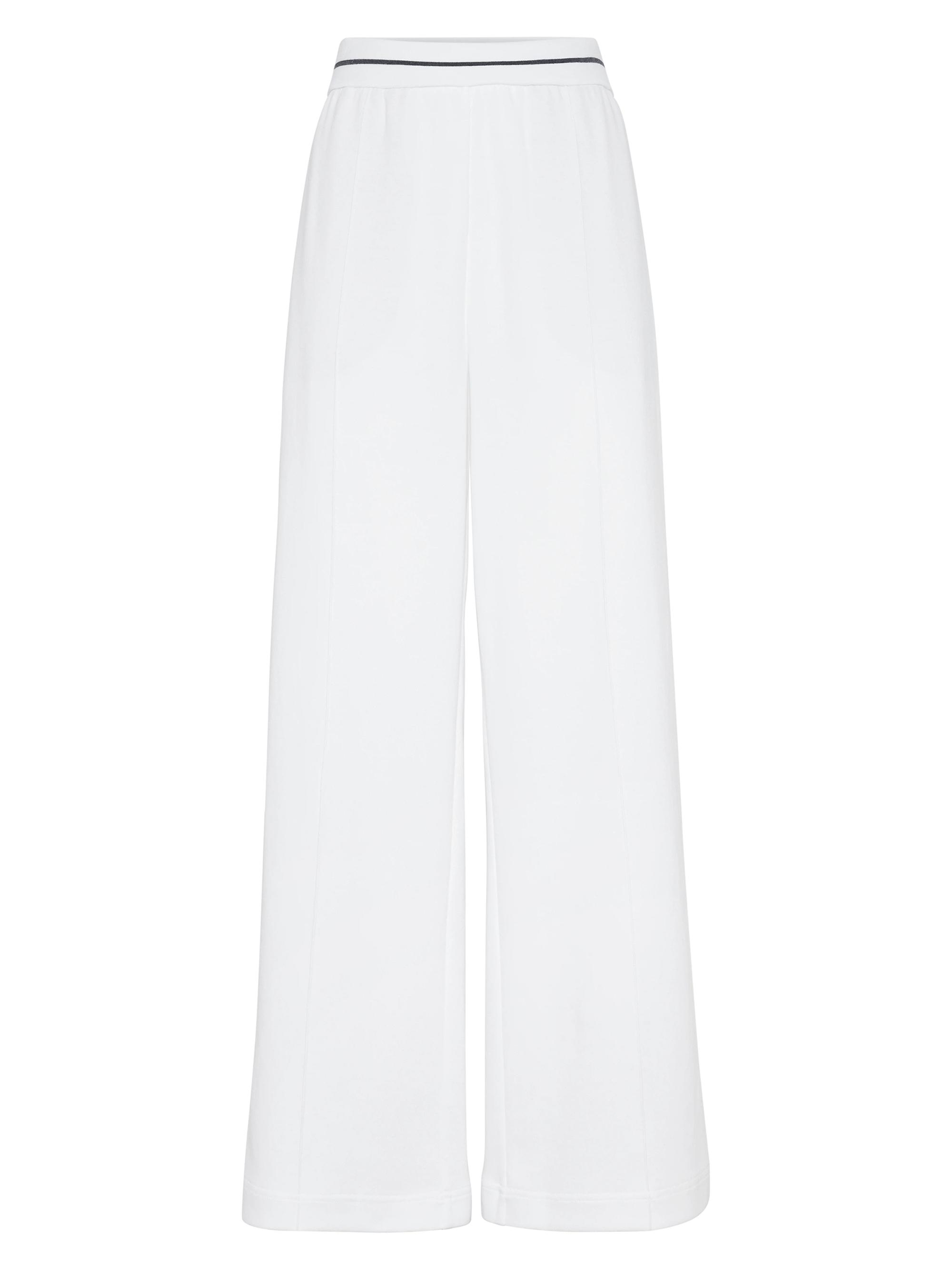 Brunello Cucinelli Women's Techno Cotton Piqué Loose Trousers - White