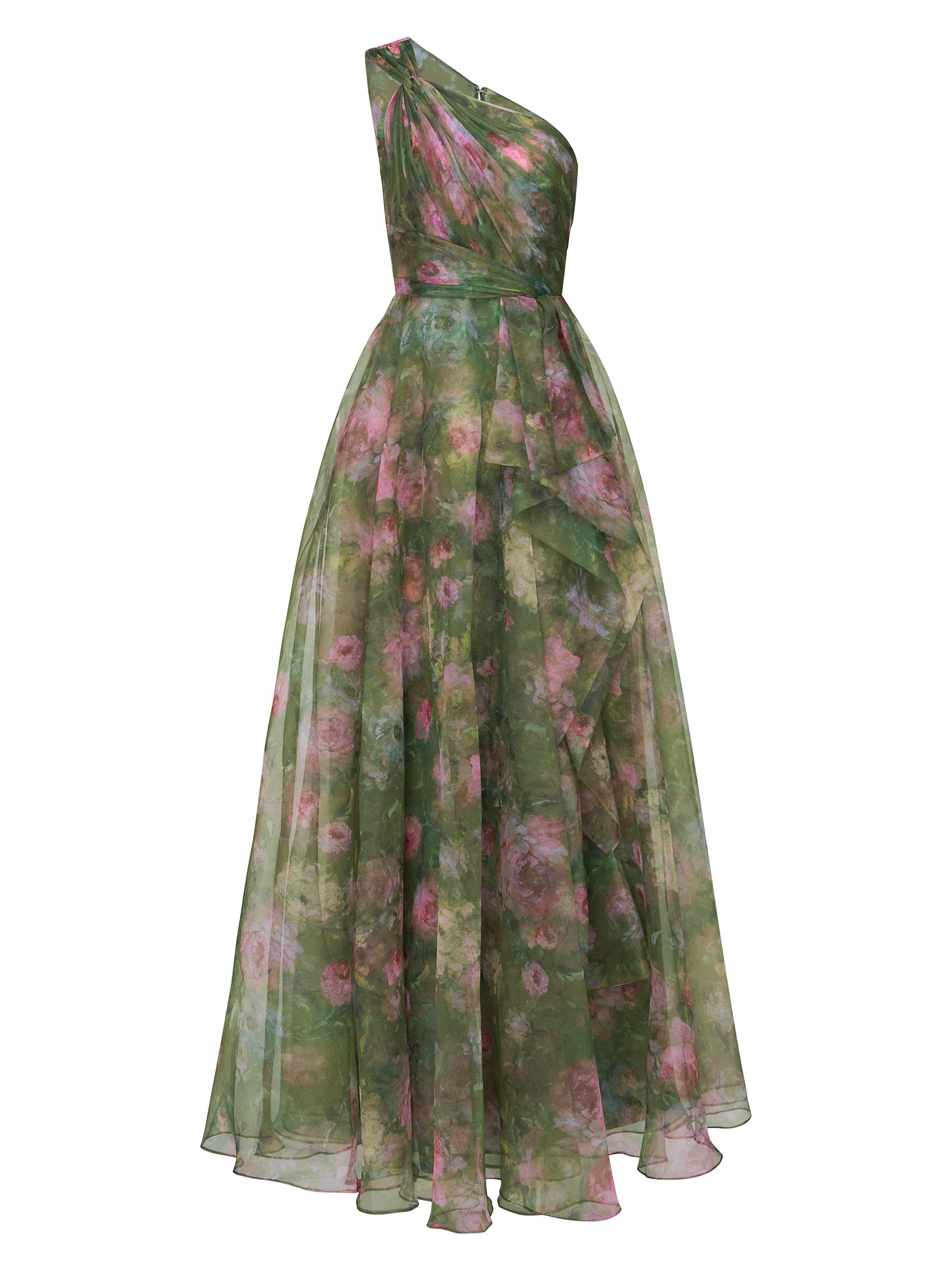 Theia Women's Meadow Floral Organza One-Shoulder Gown - Prima Rosa