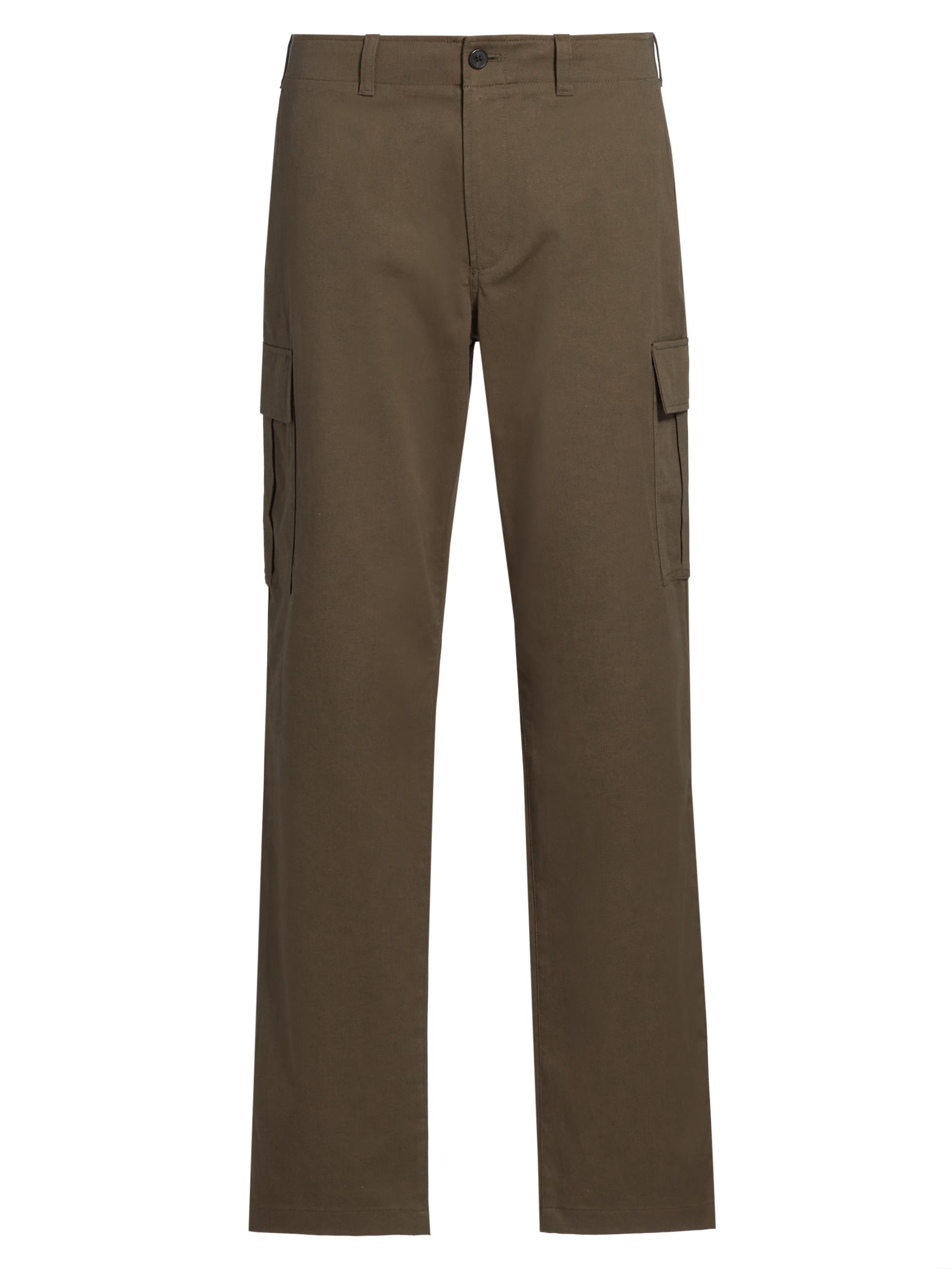 Theory Men's Stretch-Cotton Cargo Trousers - Khaki