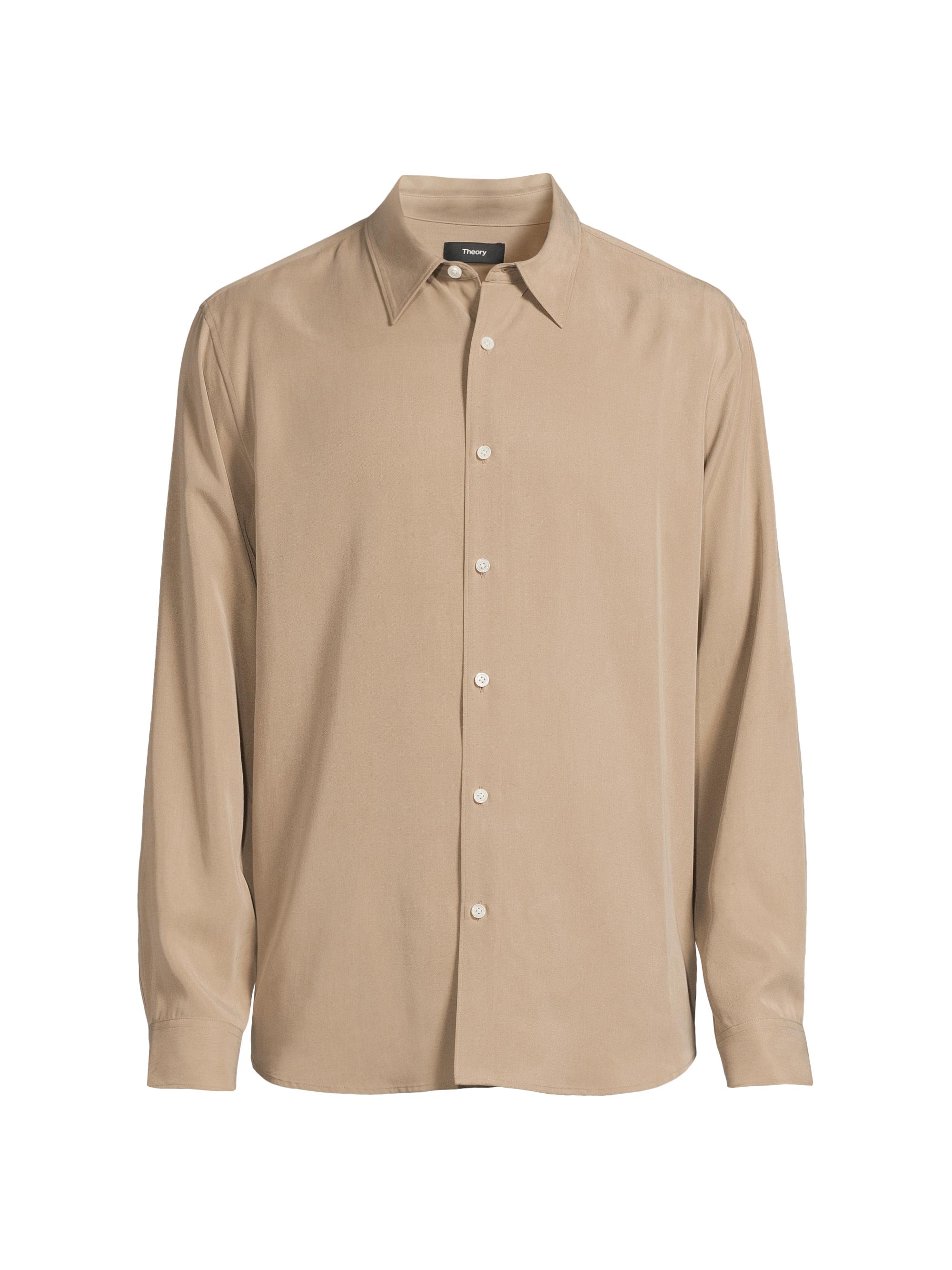 Theory Men's Noll Point Collar Shirt - Taupe
