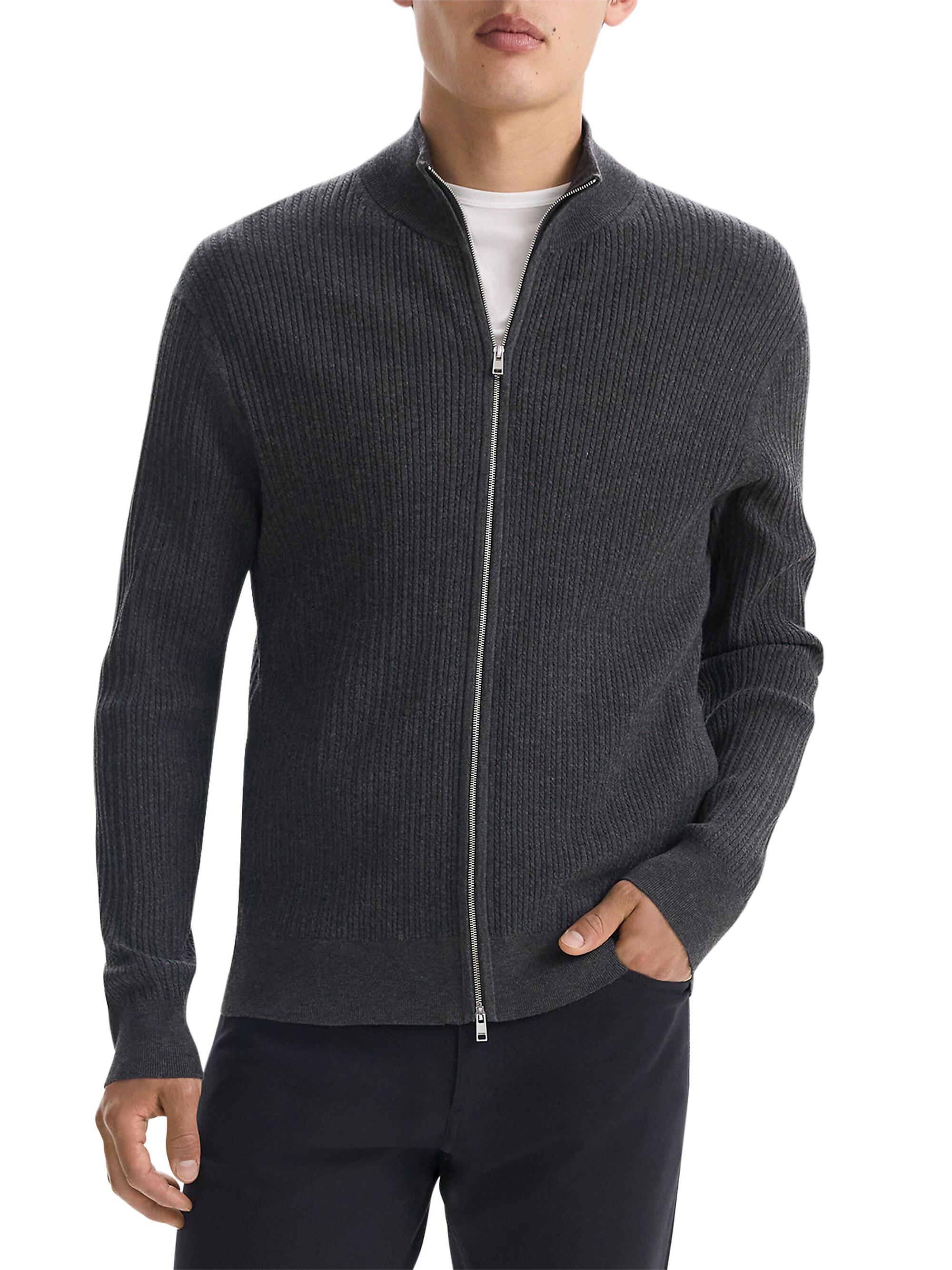 Theory Riland Cable-Knit Full-Zip Sweater | Saks Fifth Avenue