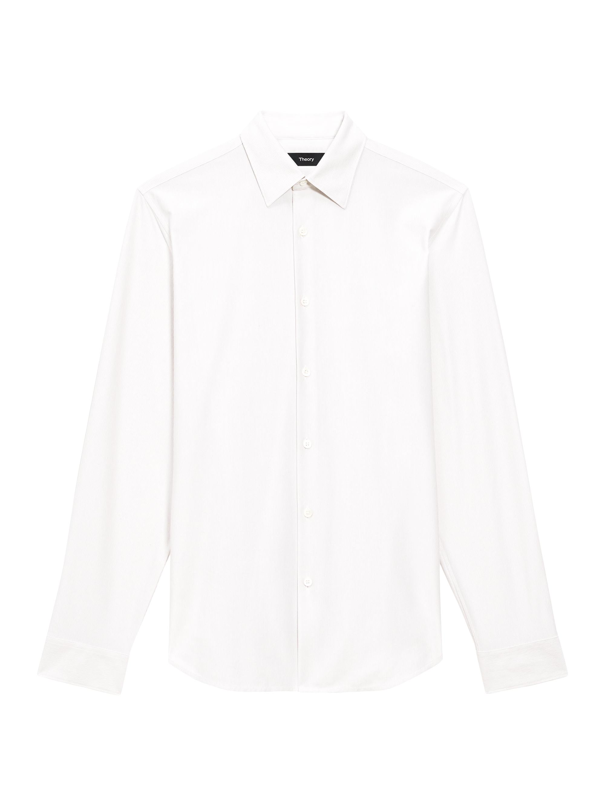 Theory Men's Sylvain Cotton-Blend Button-Front Shirt - Baltic White