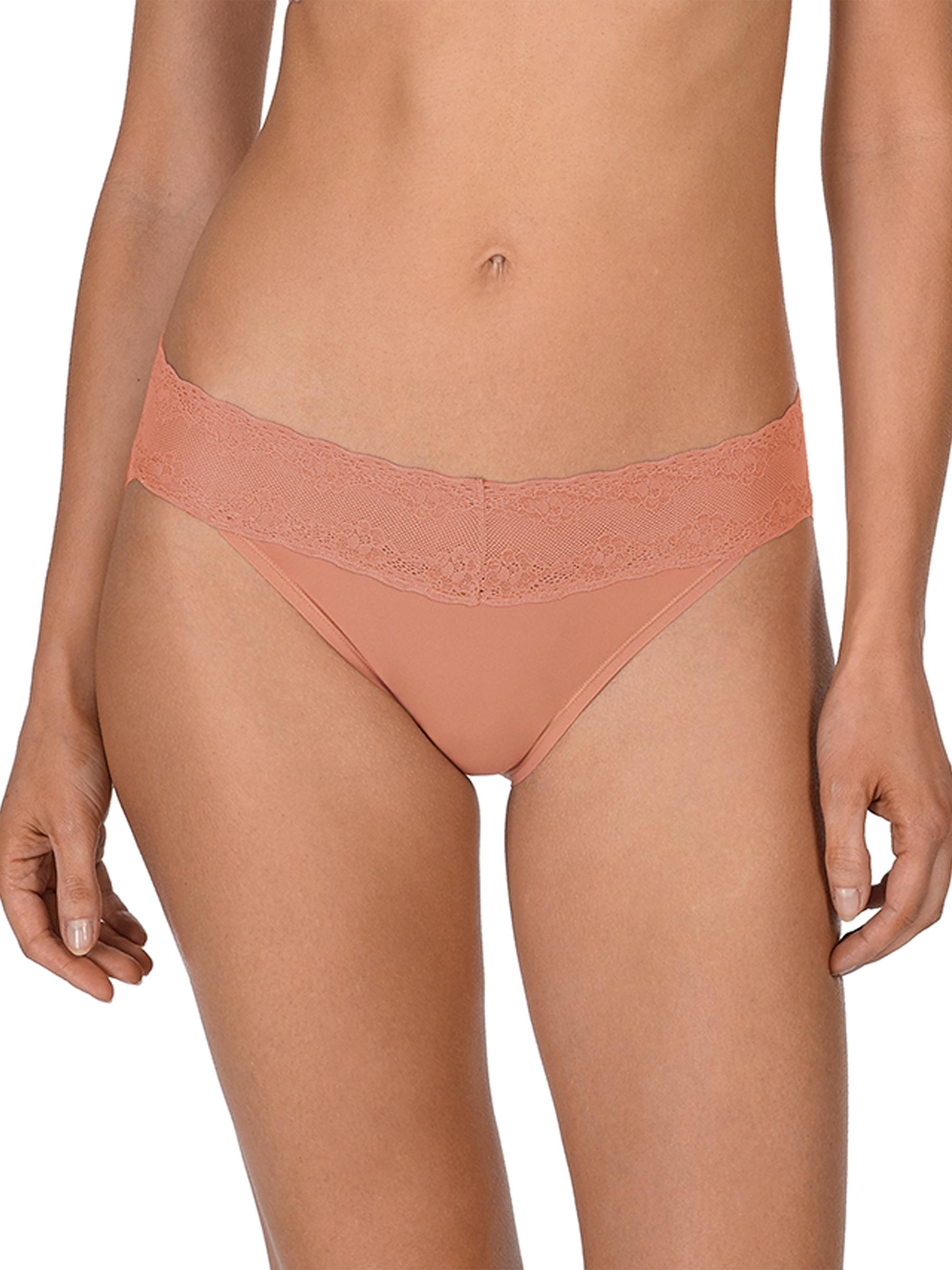 Natori Women's Bliss Perfection Lace Trim One Size Bikini Brief 2-Pack - Cameo Rose Frose | Thumbnail 3