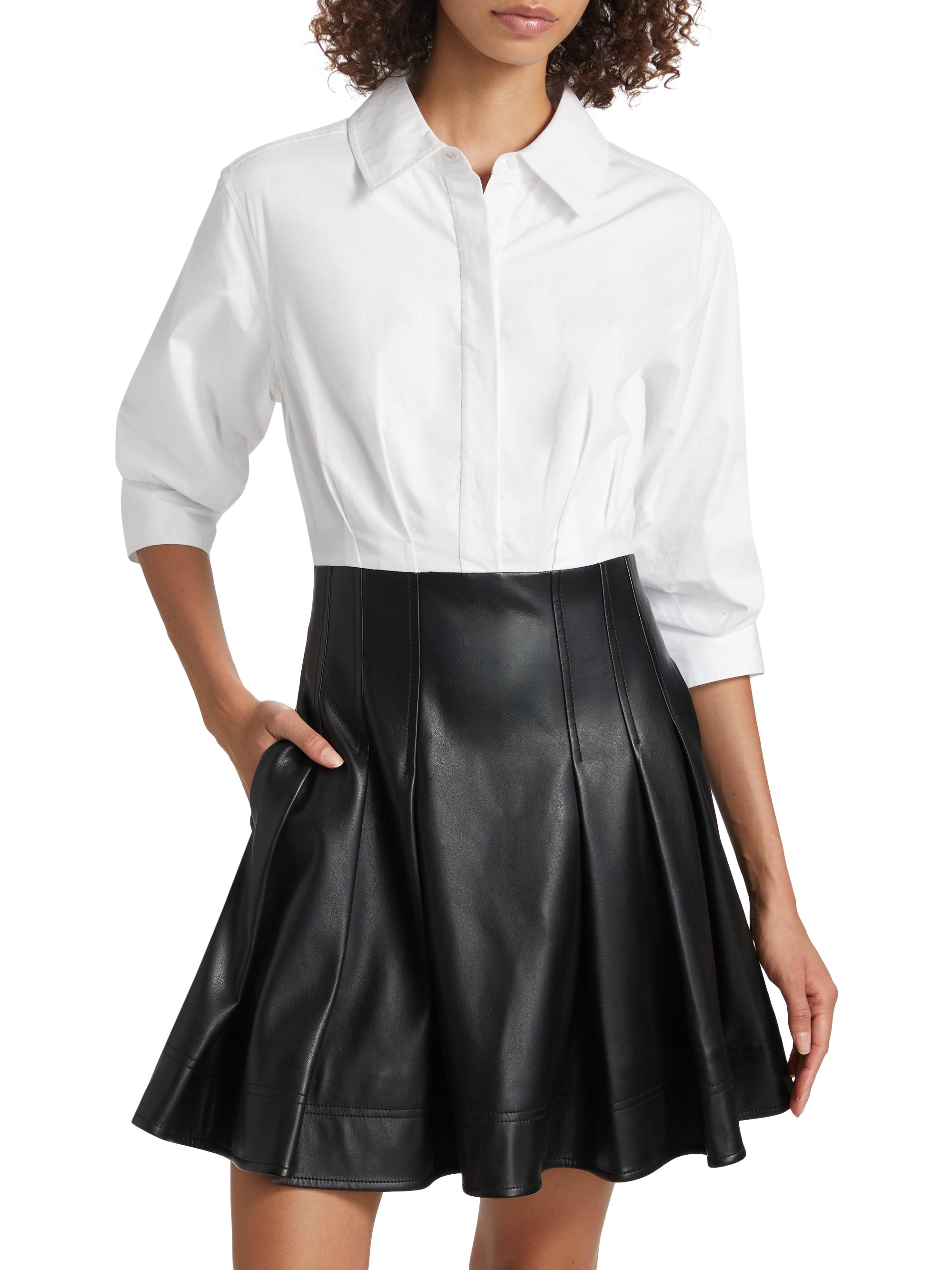 Padma Cotton & Faux Leather Dress