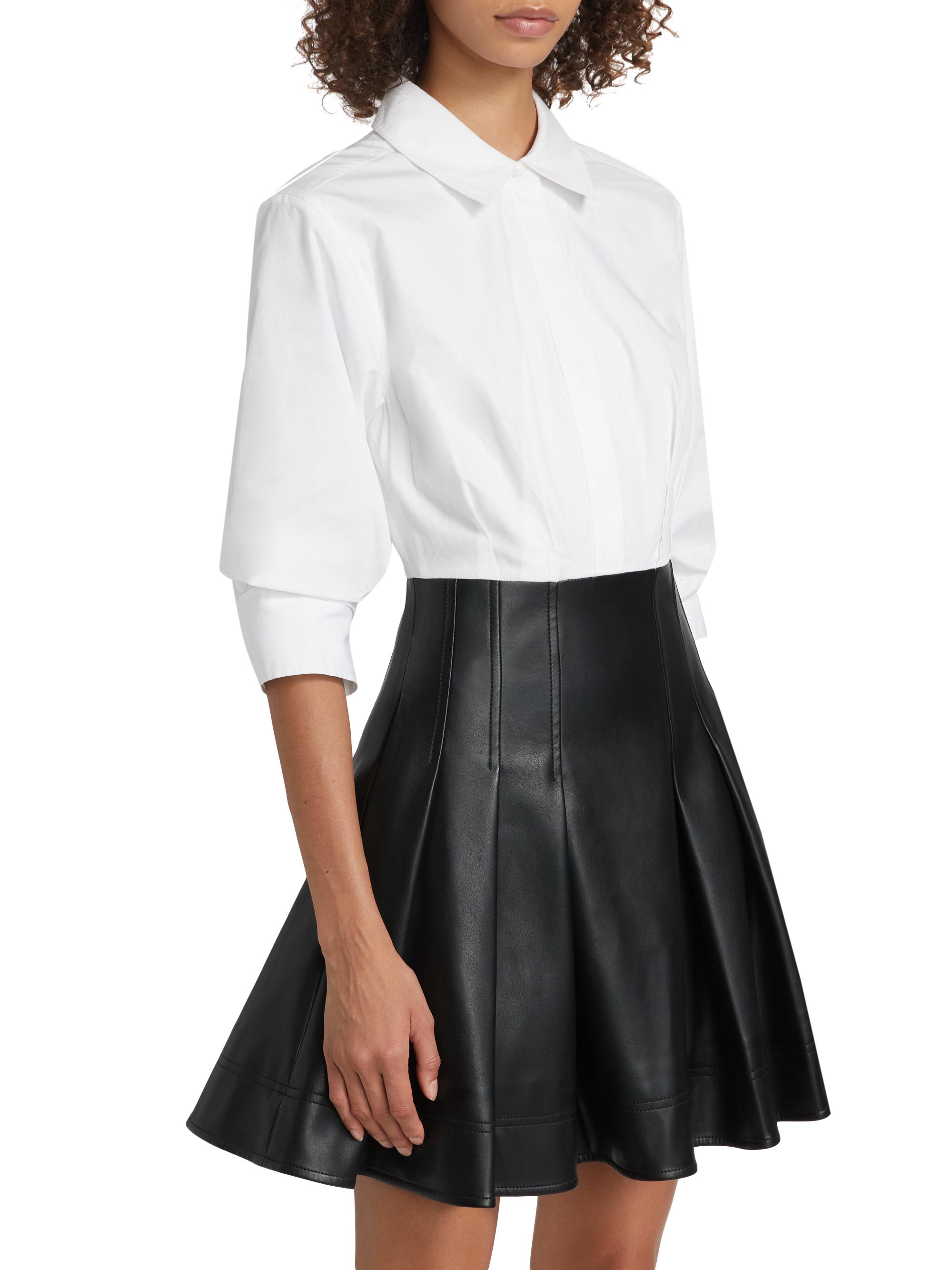 Padma Cotton & Faux Leather Dress