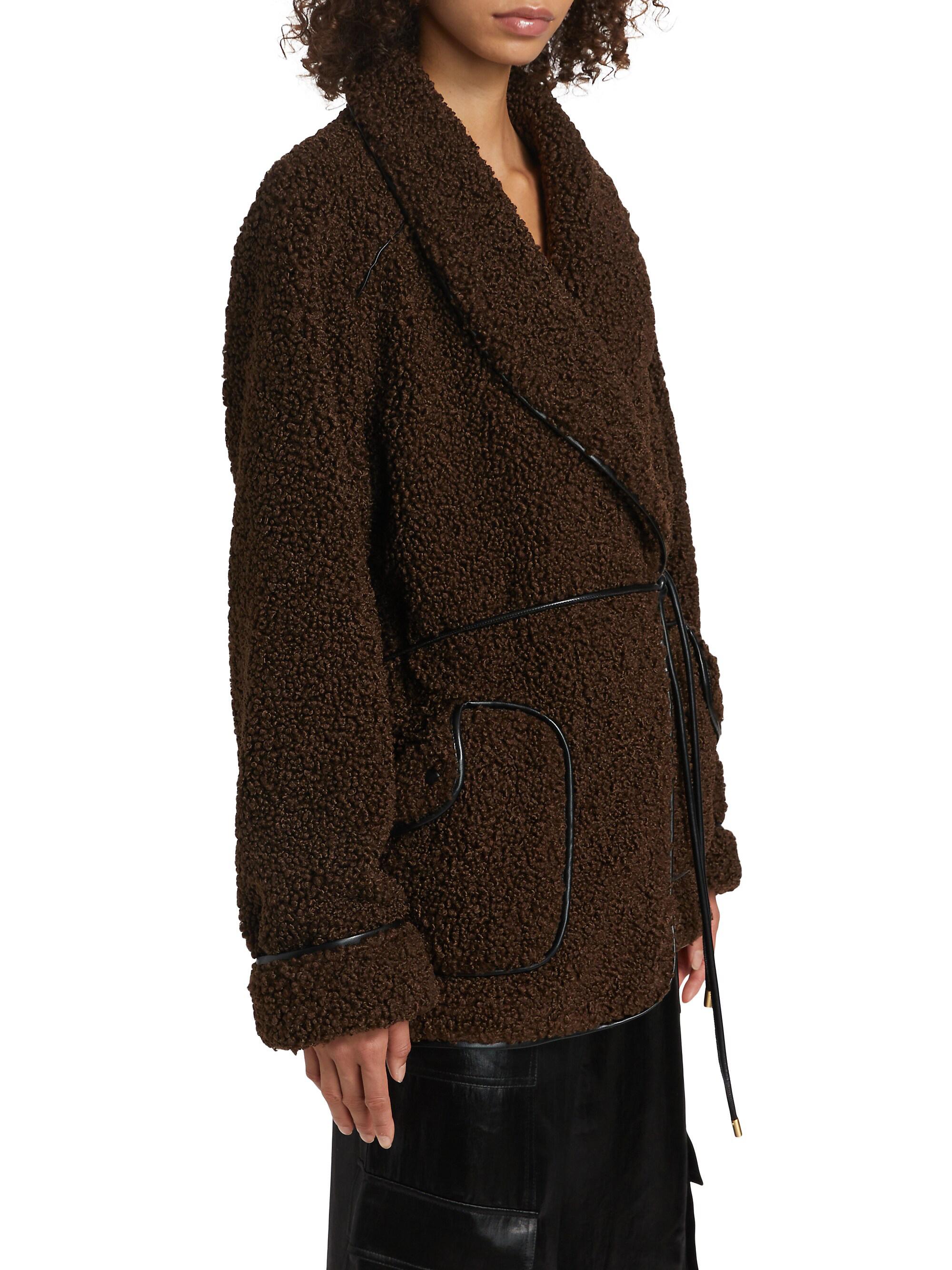 SIMKHAI Kimia Tie-Waist Sherpa Jacket | Saks Fifth Avenue