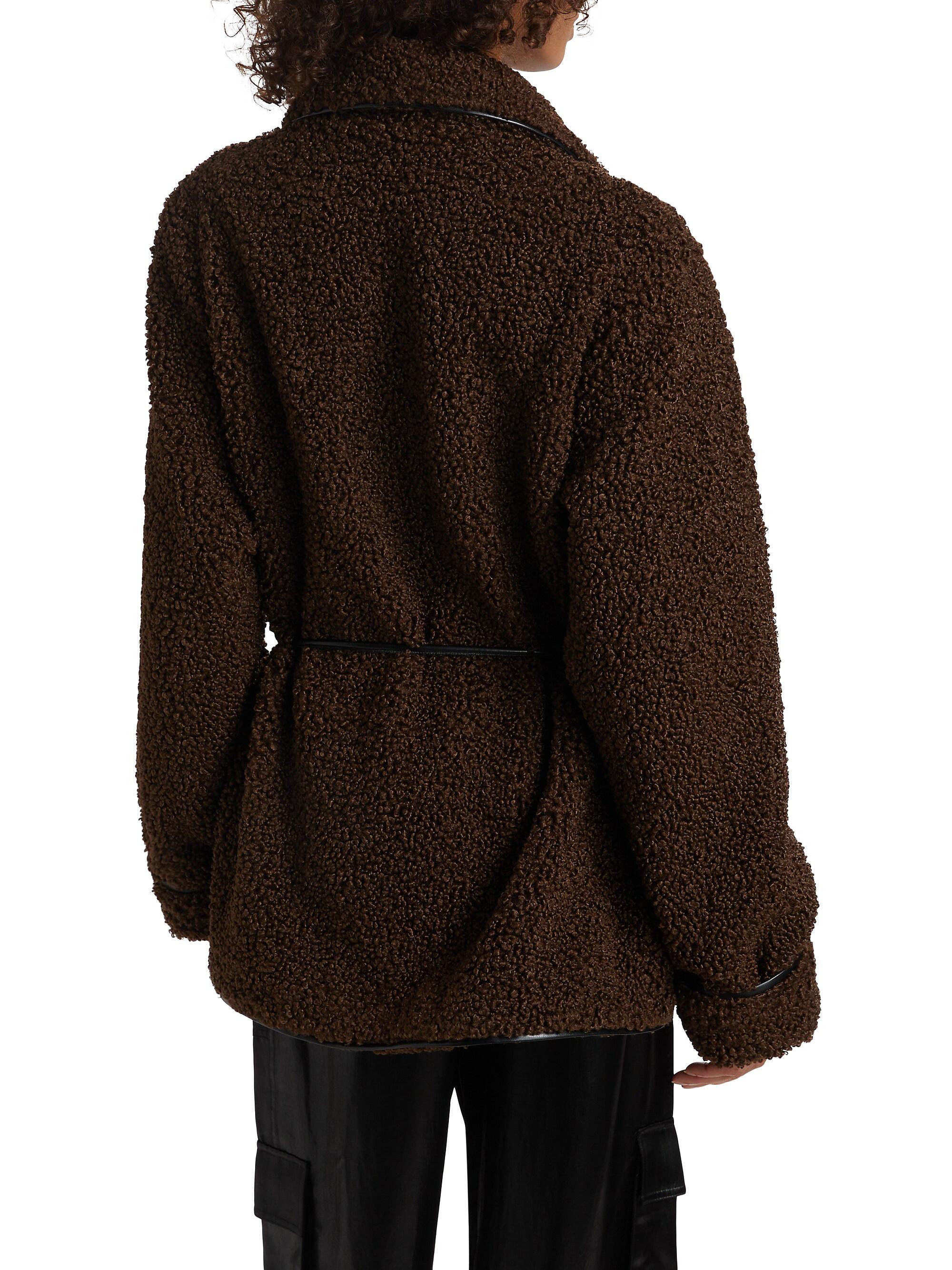 SIMKHAI Kimia Tie-Waist Sherpa Jacket | Saks Fifth Avenue