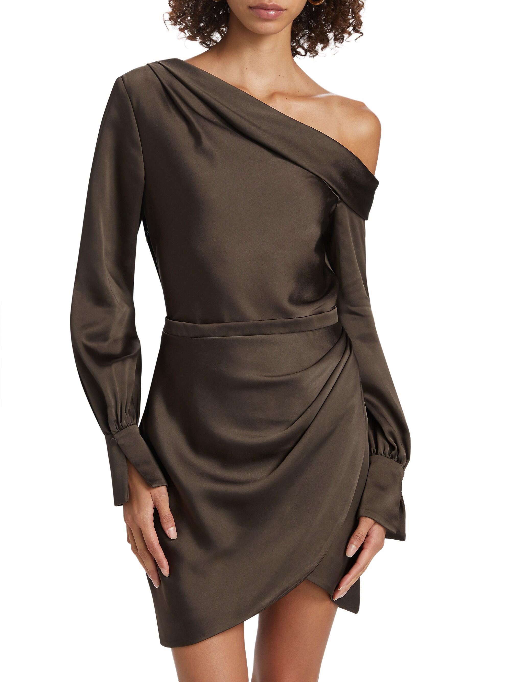 simkhai cameron long sleeve satin dress SIMKHAI