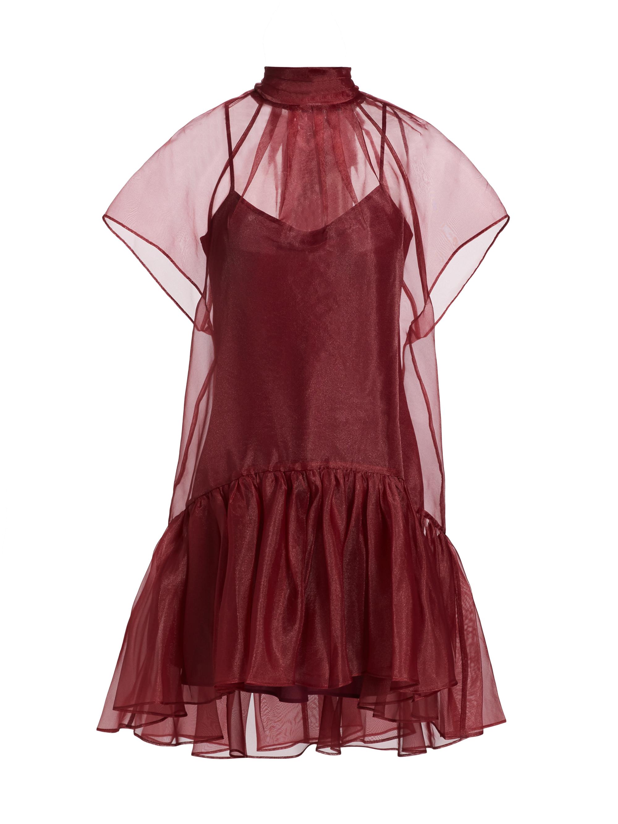 SIMKHAI Women's Beaux Tiered Minidress - Oxblood