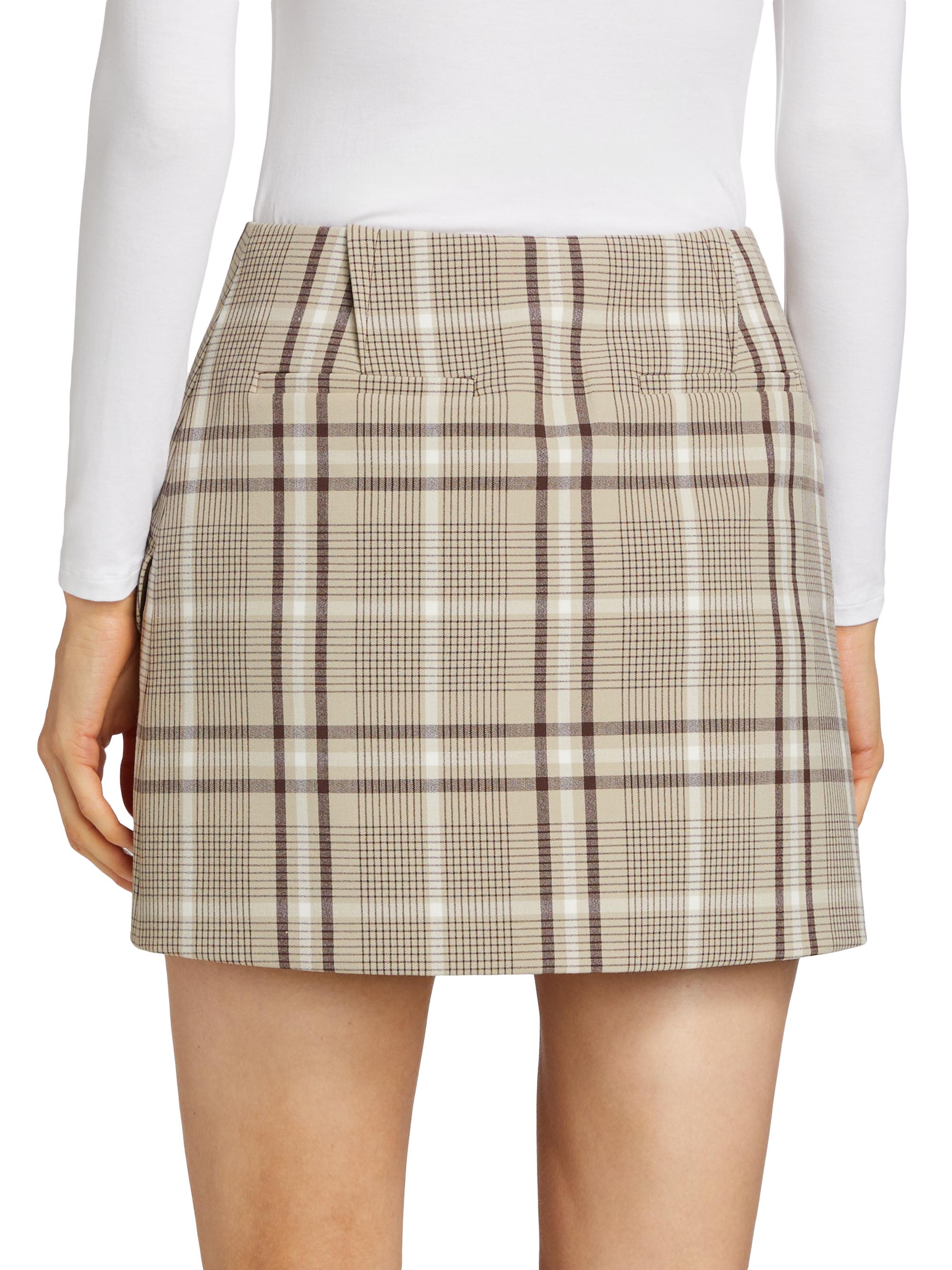 SIMKHAI Payton Plaid Wrap Miniskirt | Saks Fifth Avenue
