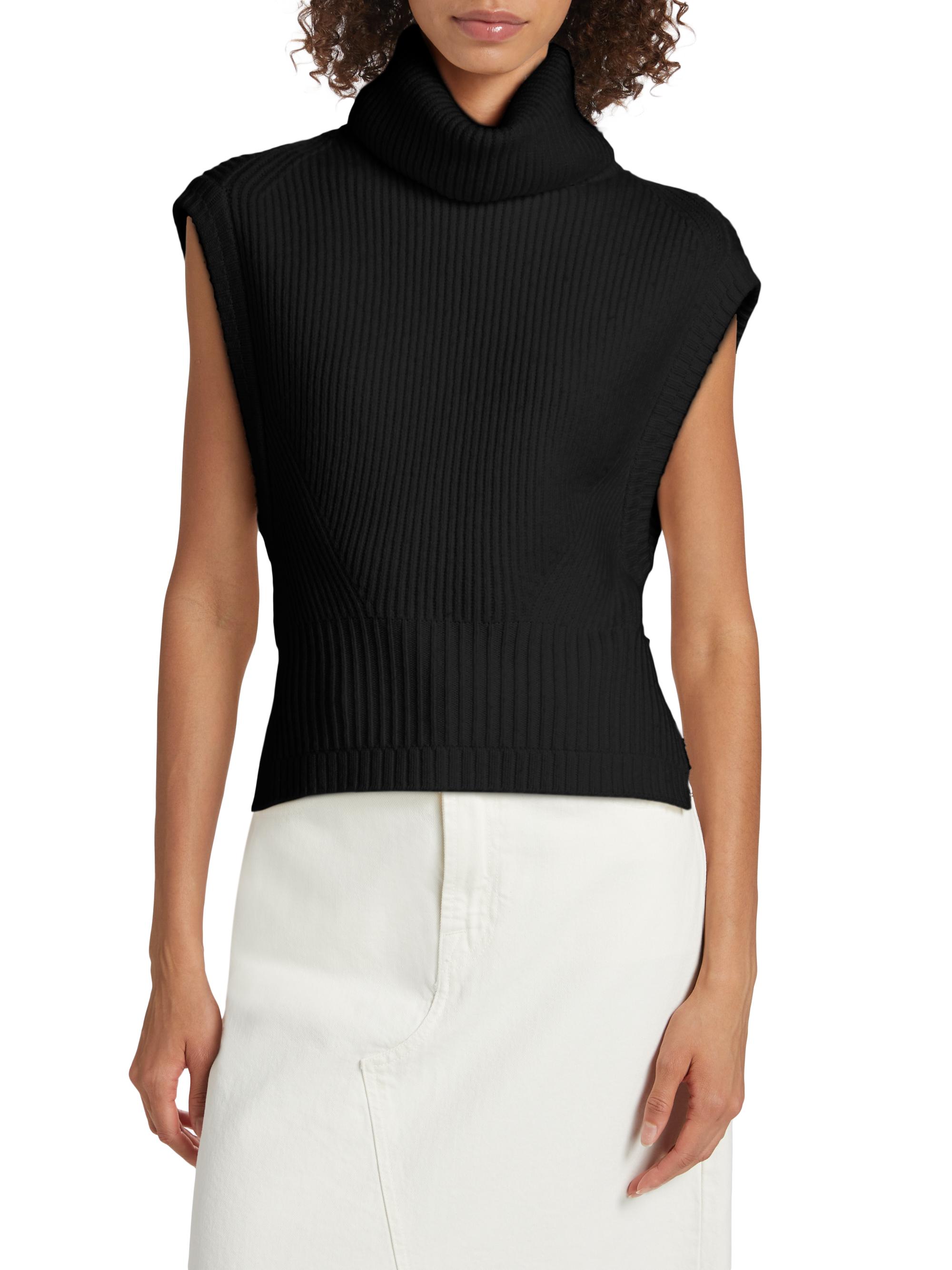 SIMKHAI Women's Maple Ribbed Sleeveless Top - Black | Thumbnail 3