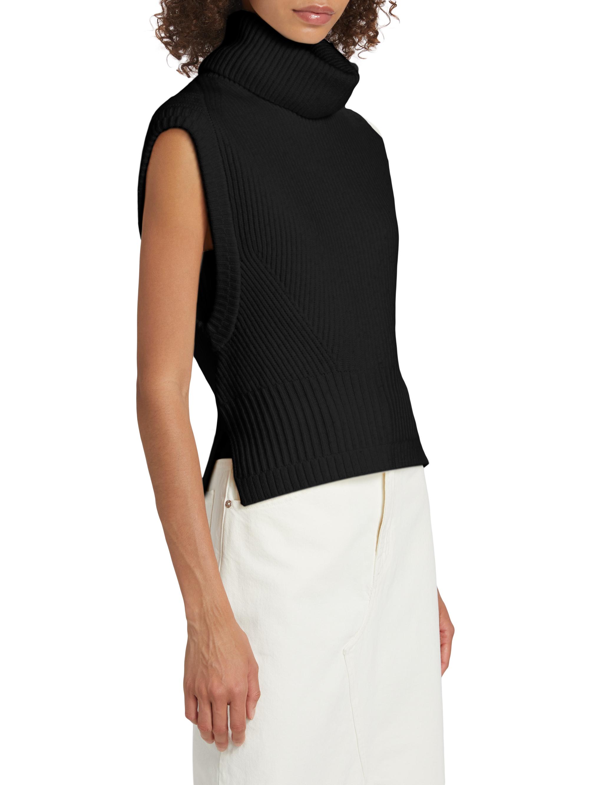 SIMKHAI Women's Maple Ribbed Sleeveless Top - Black | Thumbnail 4