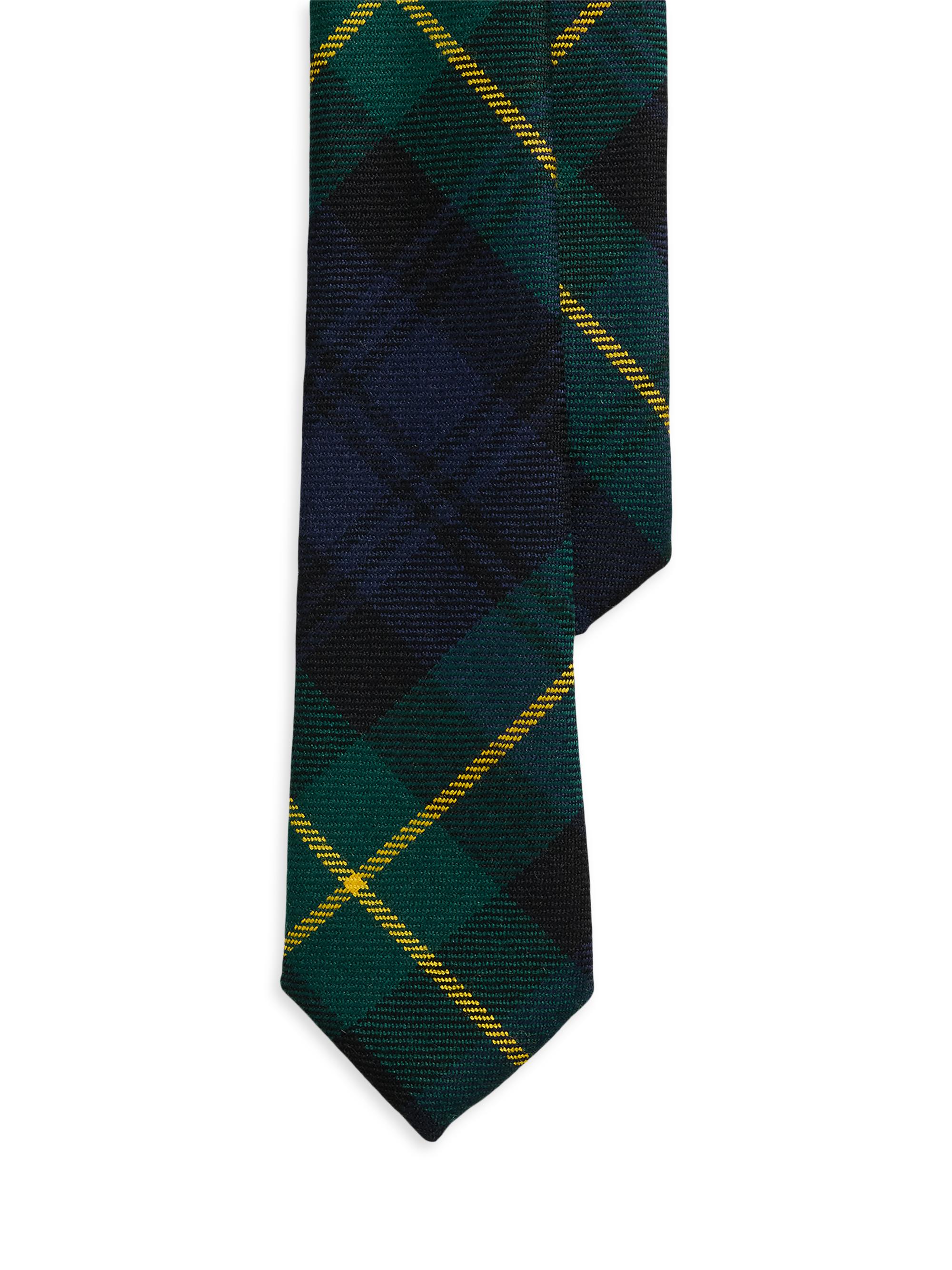 Polo Ralph Lauren Tartan Wool Tie - Green Navy Plaid