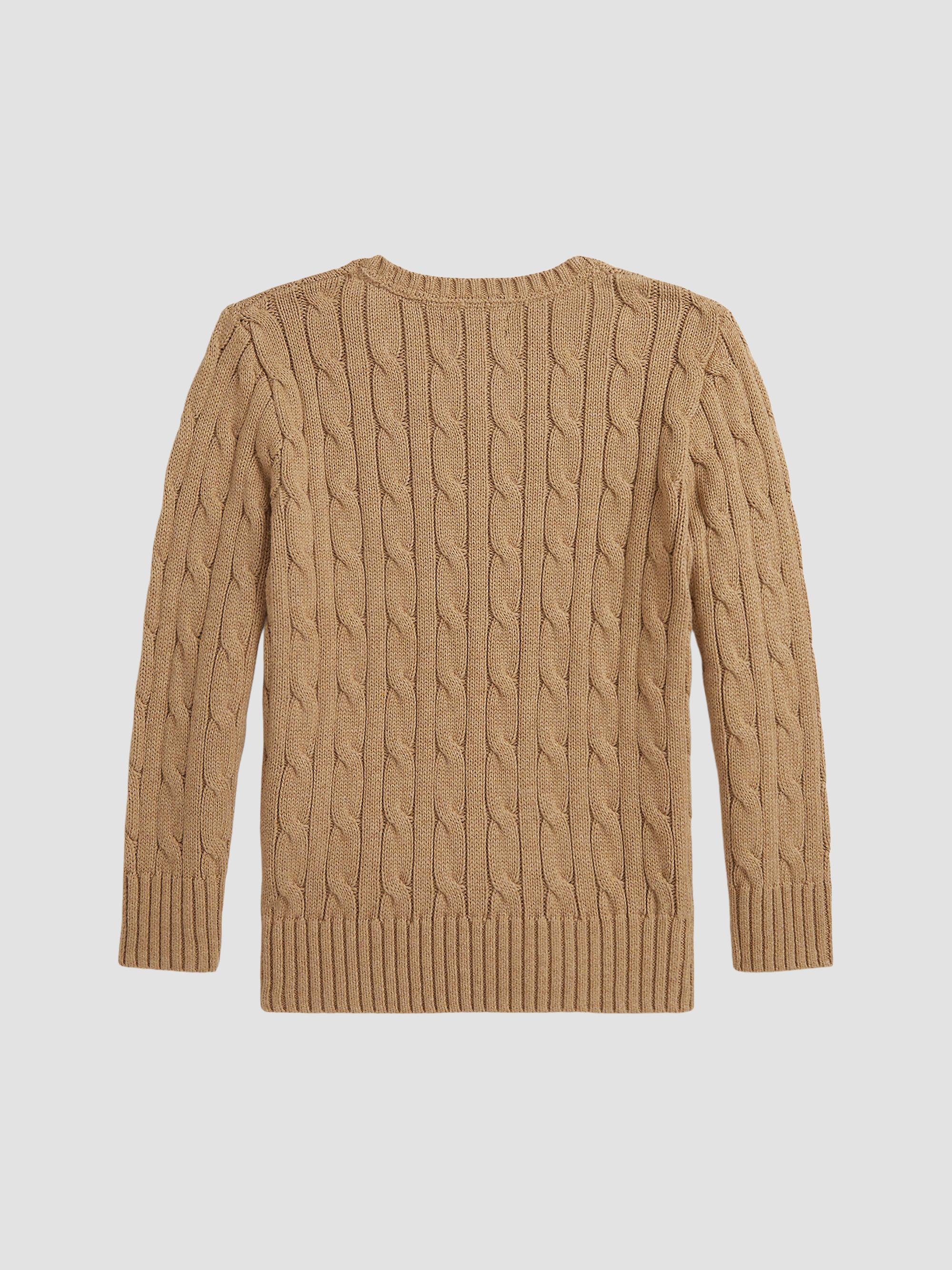 Polo Ralph Lauren Little Boy's & Boy's Cable-Knit Crewneck Sweater - Camel Heather | Thumbnail 2