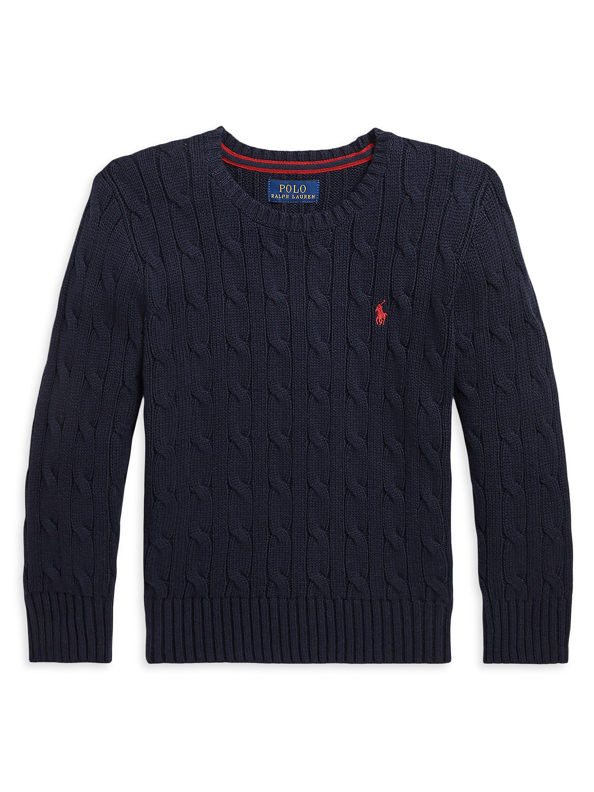 Polo Ralph Lauren Little Boy's & Boy's Cable-Knit Crewneck Sweater - Navy
