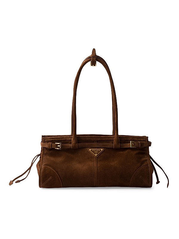 Shop Prada Bonnie Medium Suede Top Handbag | Saks Fifth Avenue Shop Prada Bonnie Medium Suede Top Handbag | Saks Fifth Avenue