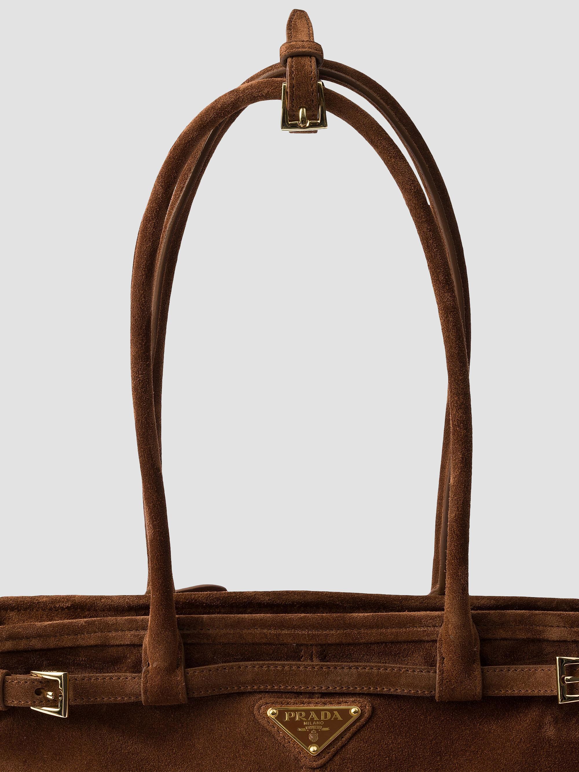 Prada Bonnie Medium Suede Top Handle Bag | Saks Fifth Avenue