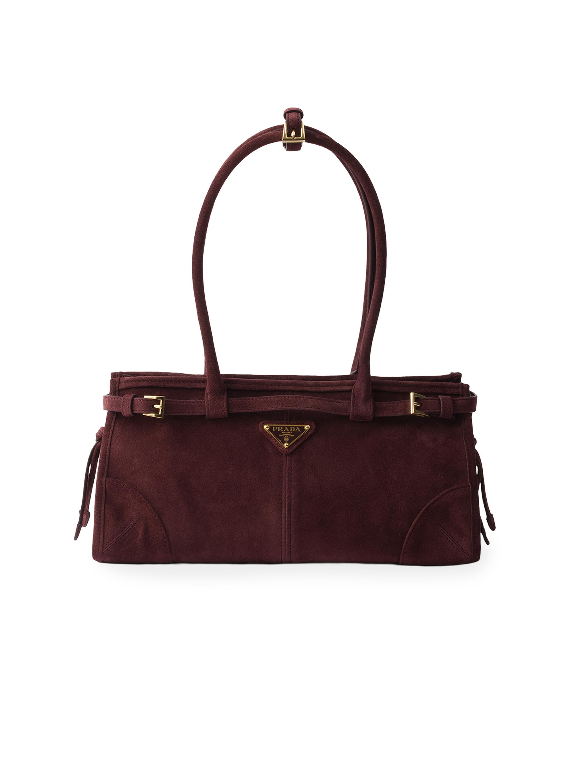 Prada Bonnie Large Suede Top Handle Bag | Saks Fifth Avenue