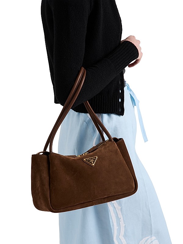 Shop Prada Medium Suede Shoulder Bag | Saks Fifth Avenue Shop Prada Medium Suede Shoulder Bag | Saks Fifth Avenue
