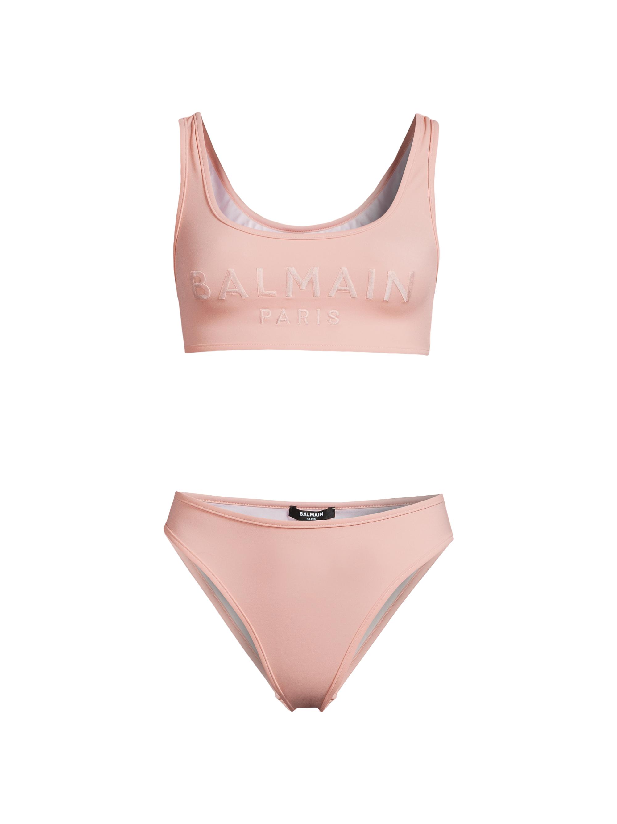 Balmain Women's Logo Embroidered Bikini - Dark Pink