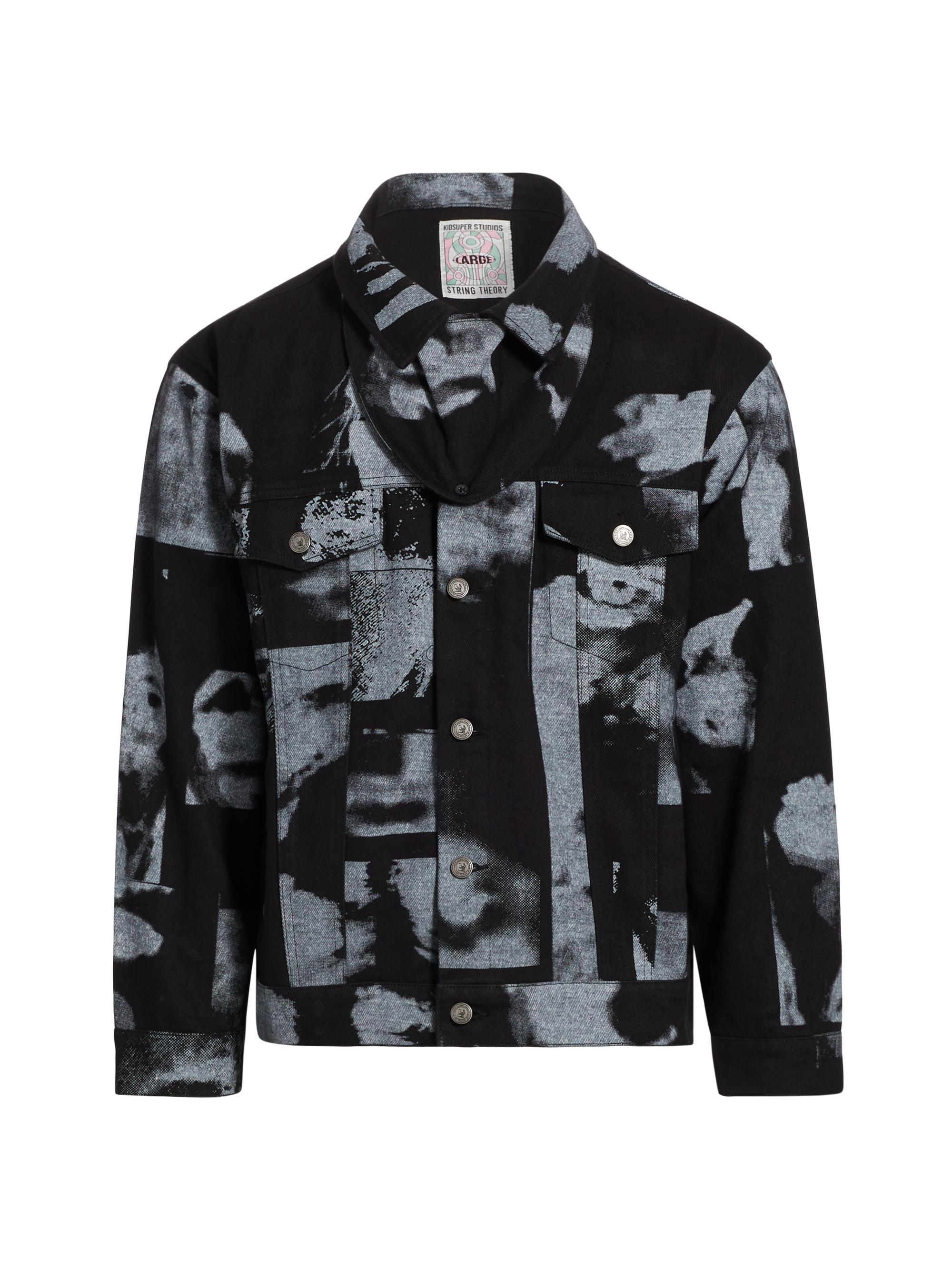 KidSuper Men's Faces Collage Denim Jacket - Black