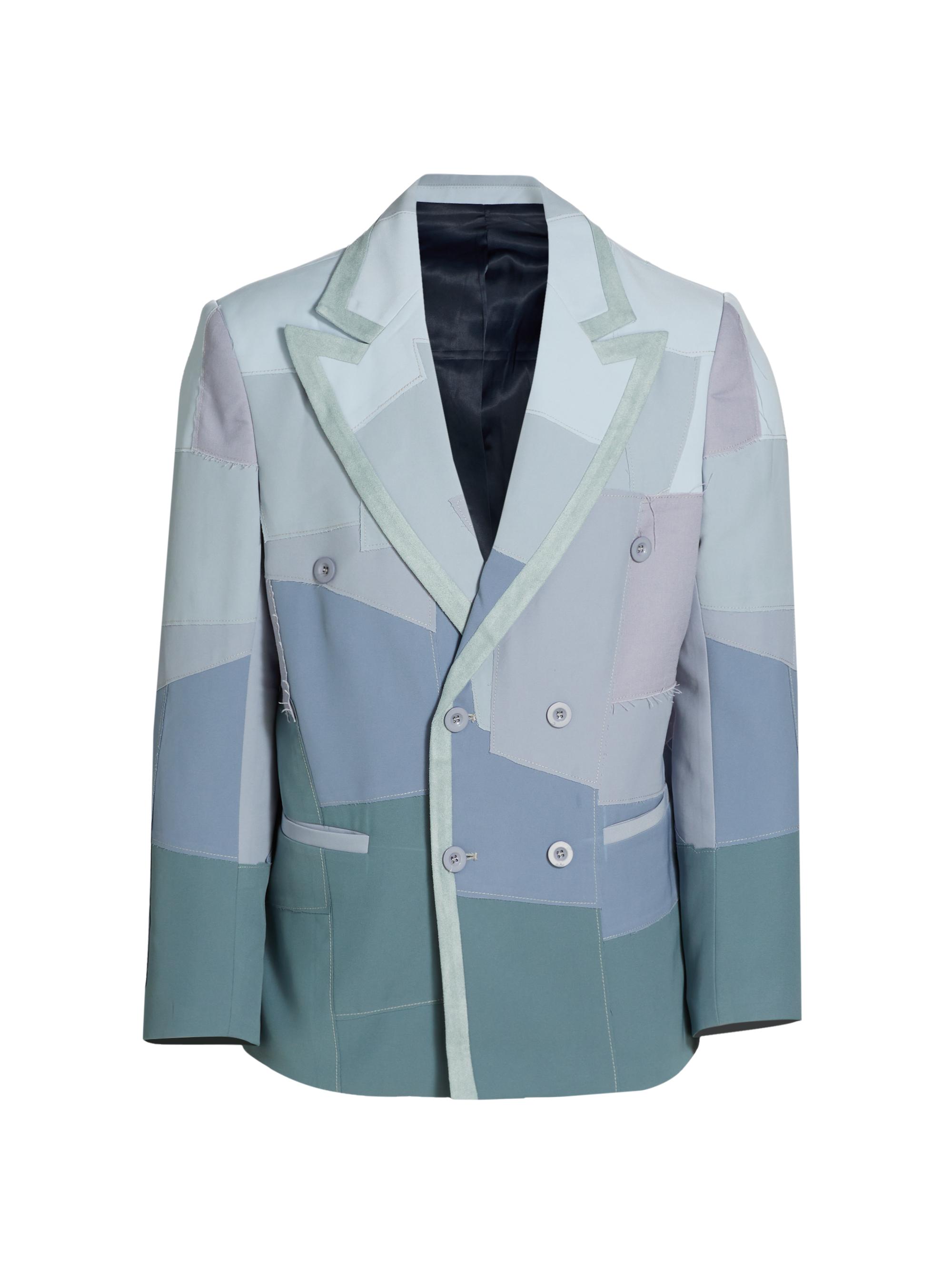 KidSuper Men's Patchwork Suit Jacket - Blue