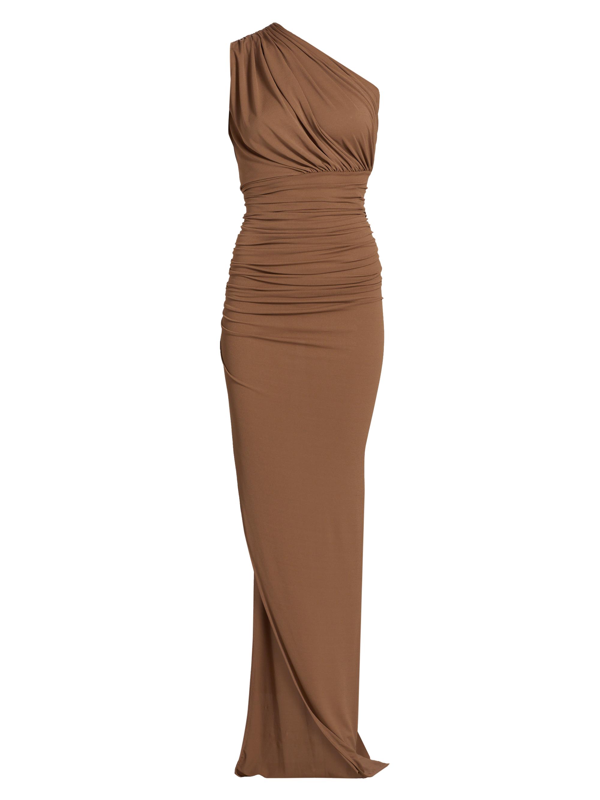 sachin and babi light blue dress White Formal Evening Dress Mermaid One Shoulder Ruched Maxi Dress