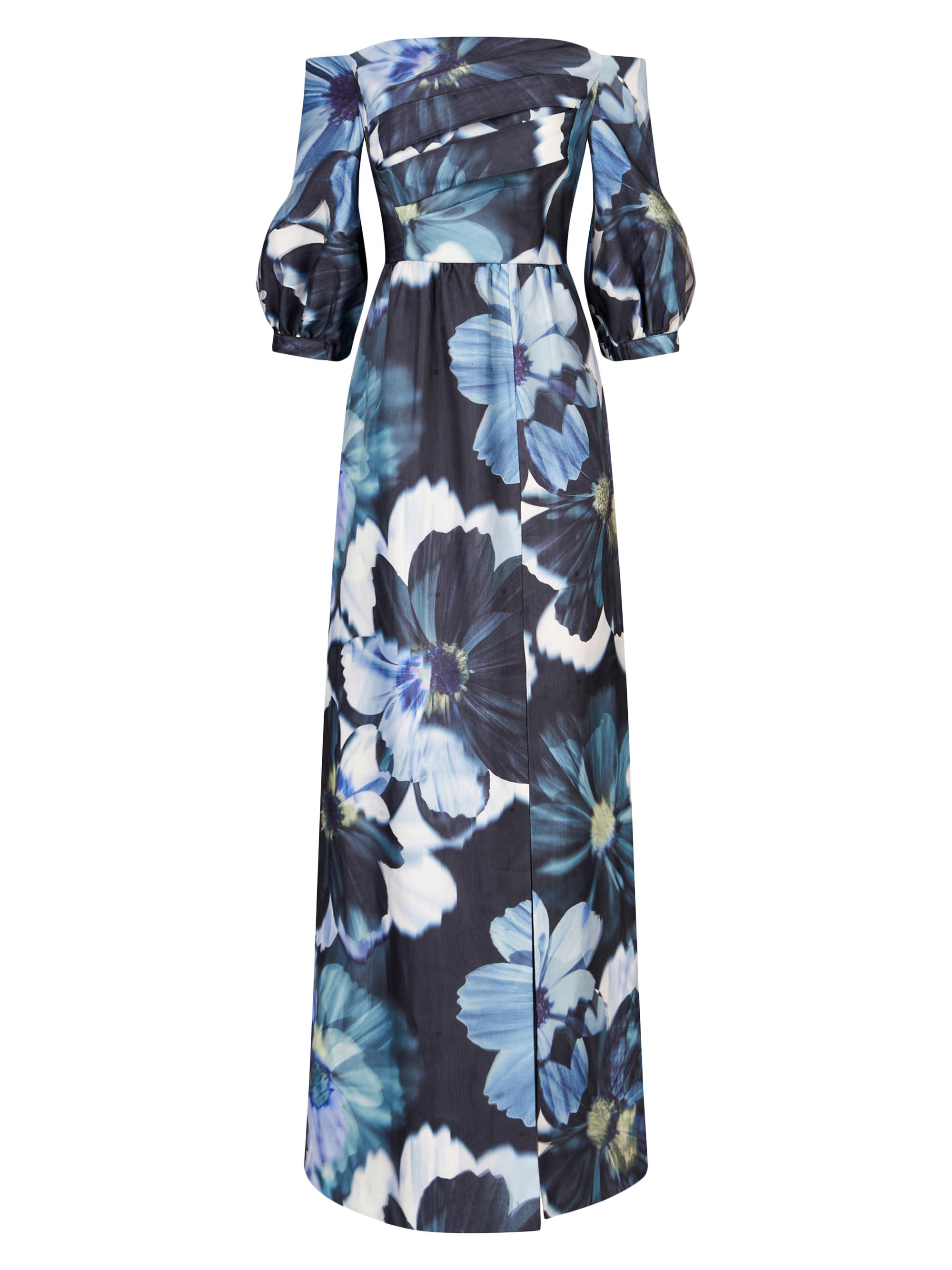 Kay Unger Women's Alison Floral Off-the-Shoulder Gown - Flint Light Teal