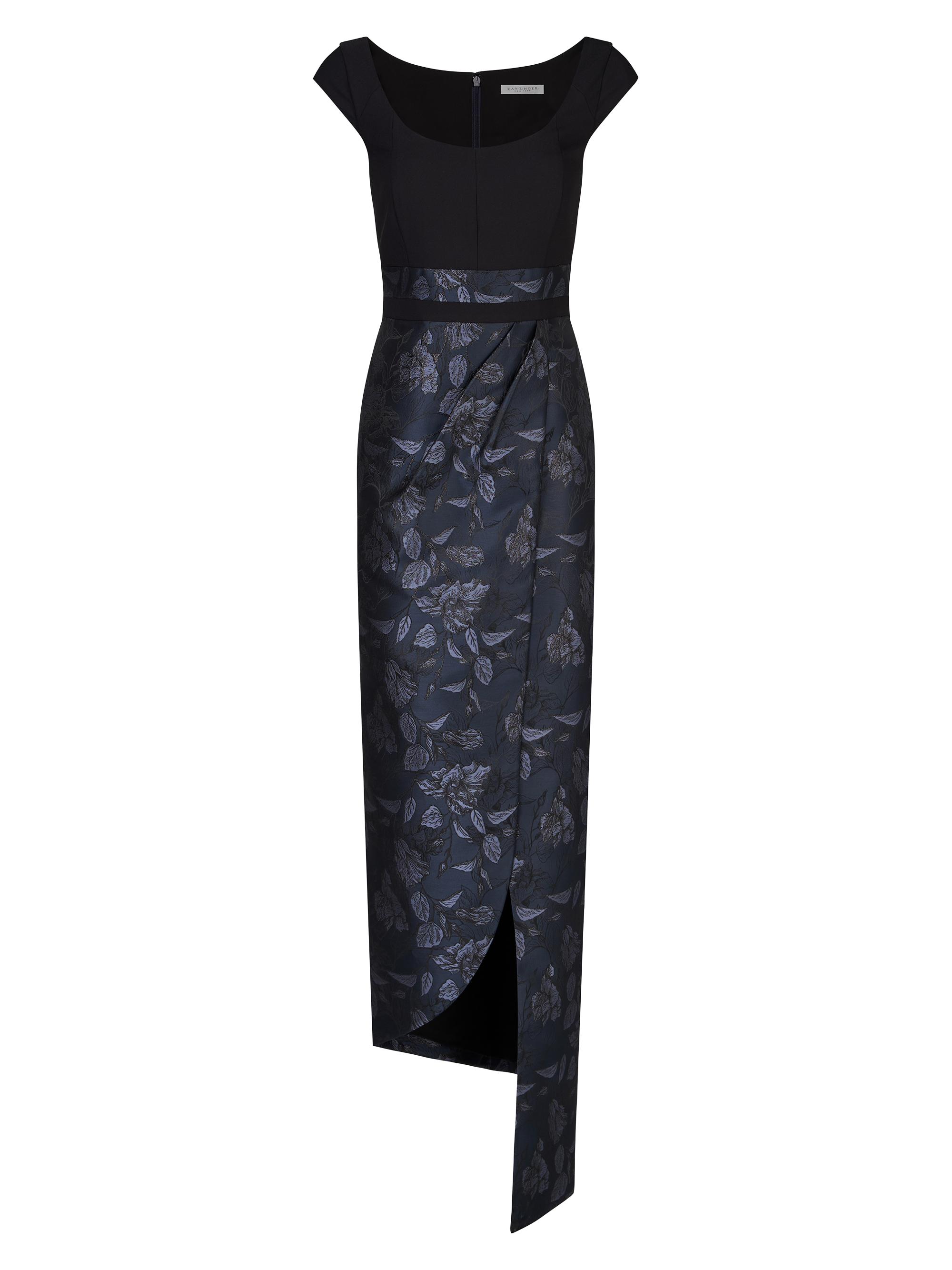 Kay Unger Women's Isaline Floral Column Gown - Dark Midnight