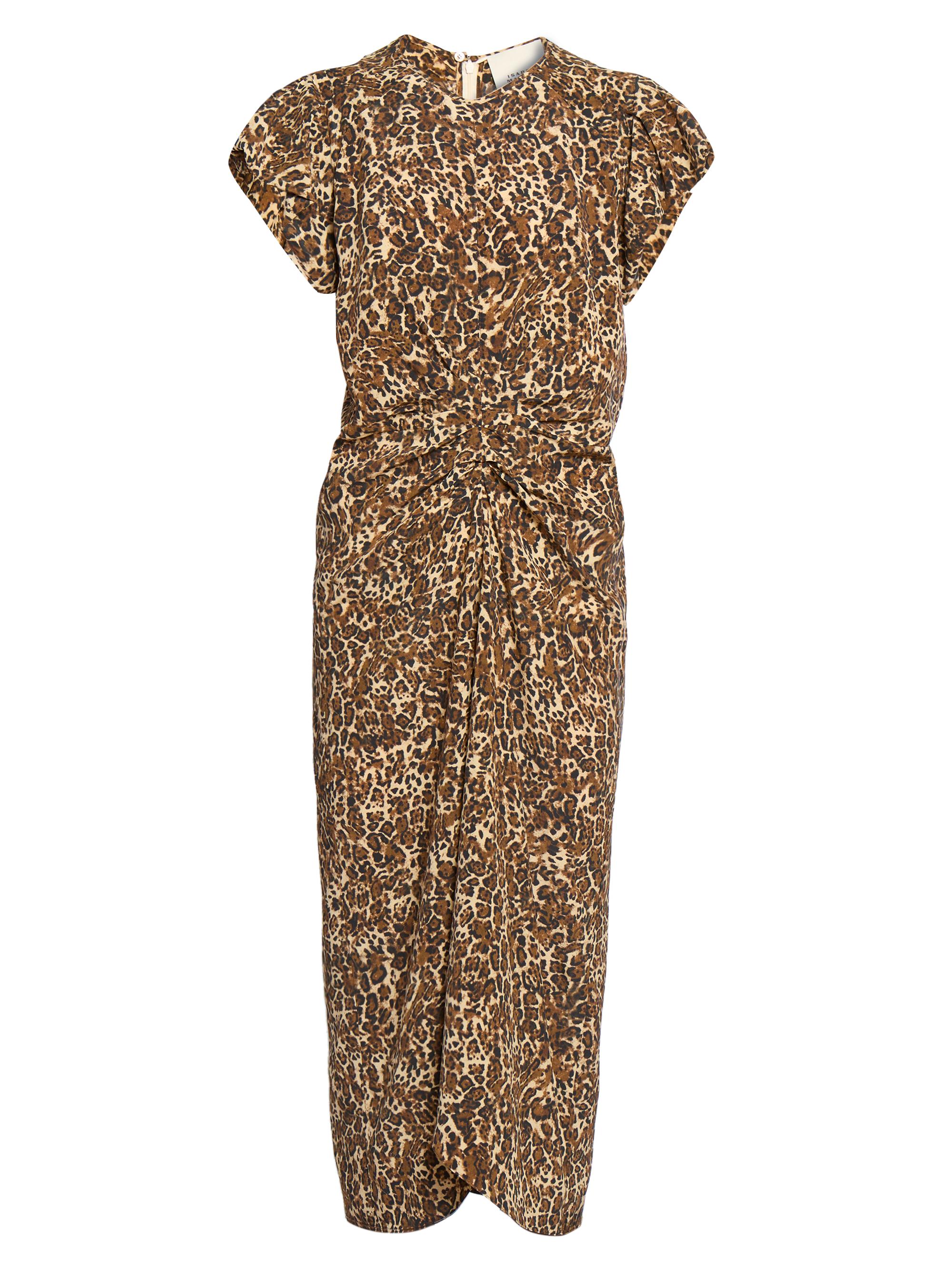 Isabel Marant Women's Terena Leopard Silk-Blend Midi-Dress - Leopard