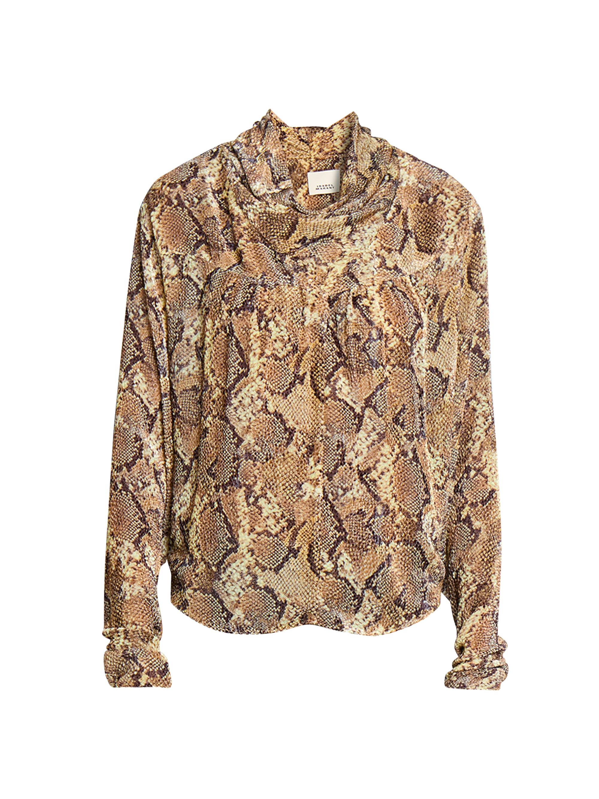 Isabel Marant Women's Cherley Snake Silk-Blend Top - Sand