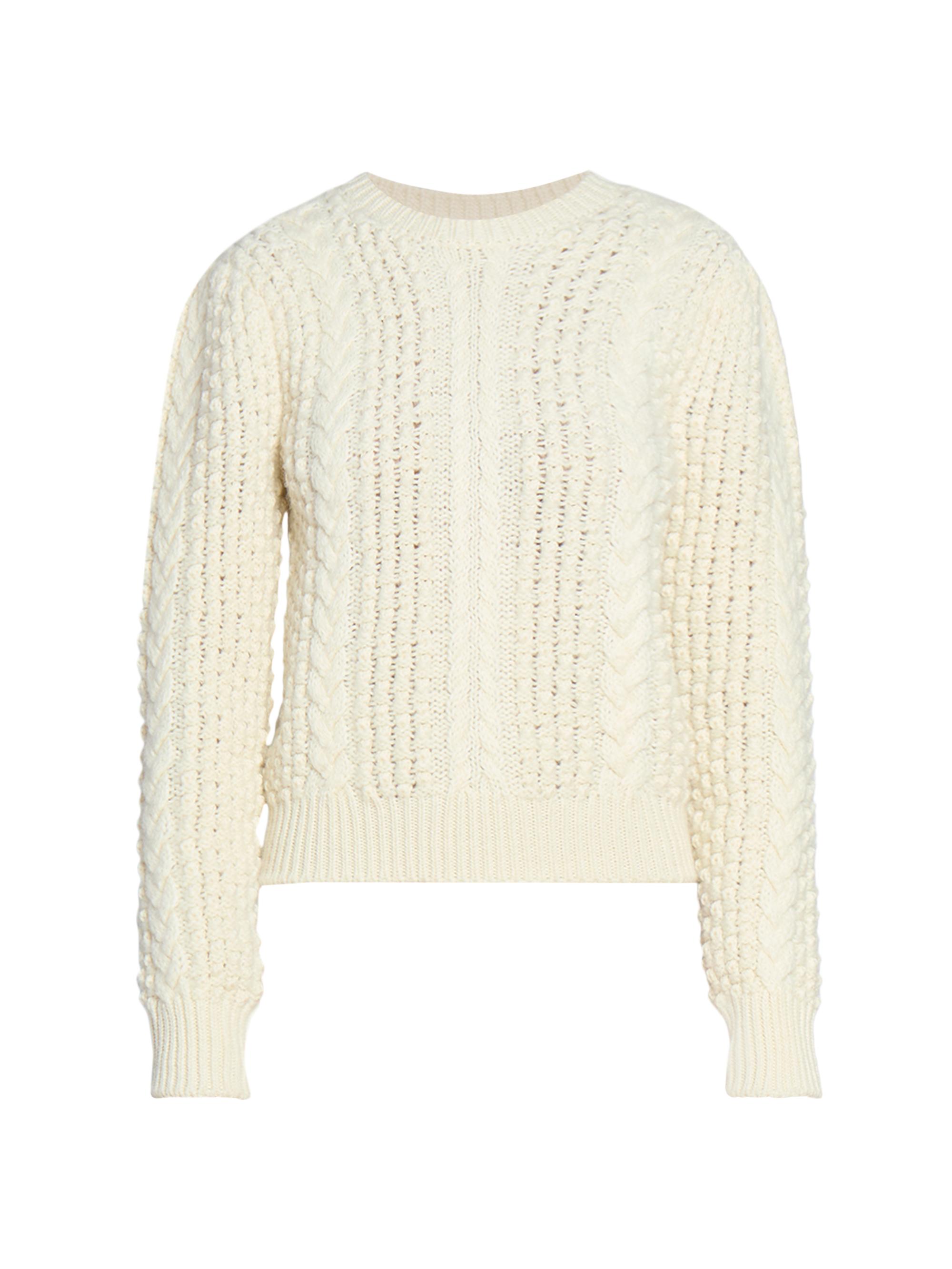 Isabel Marant Women's Otilia Wool Cable-Knit Sweater - Ecru
