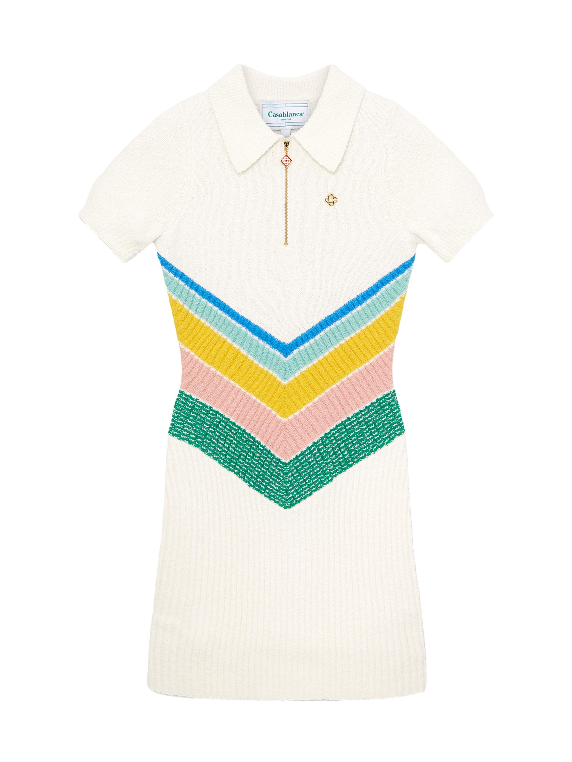 Casablanca Women's Chevron Boucle-Knit Tennis Minidress - White