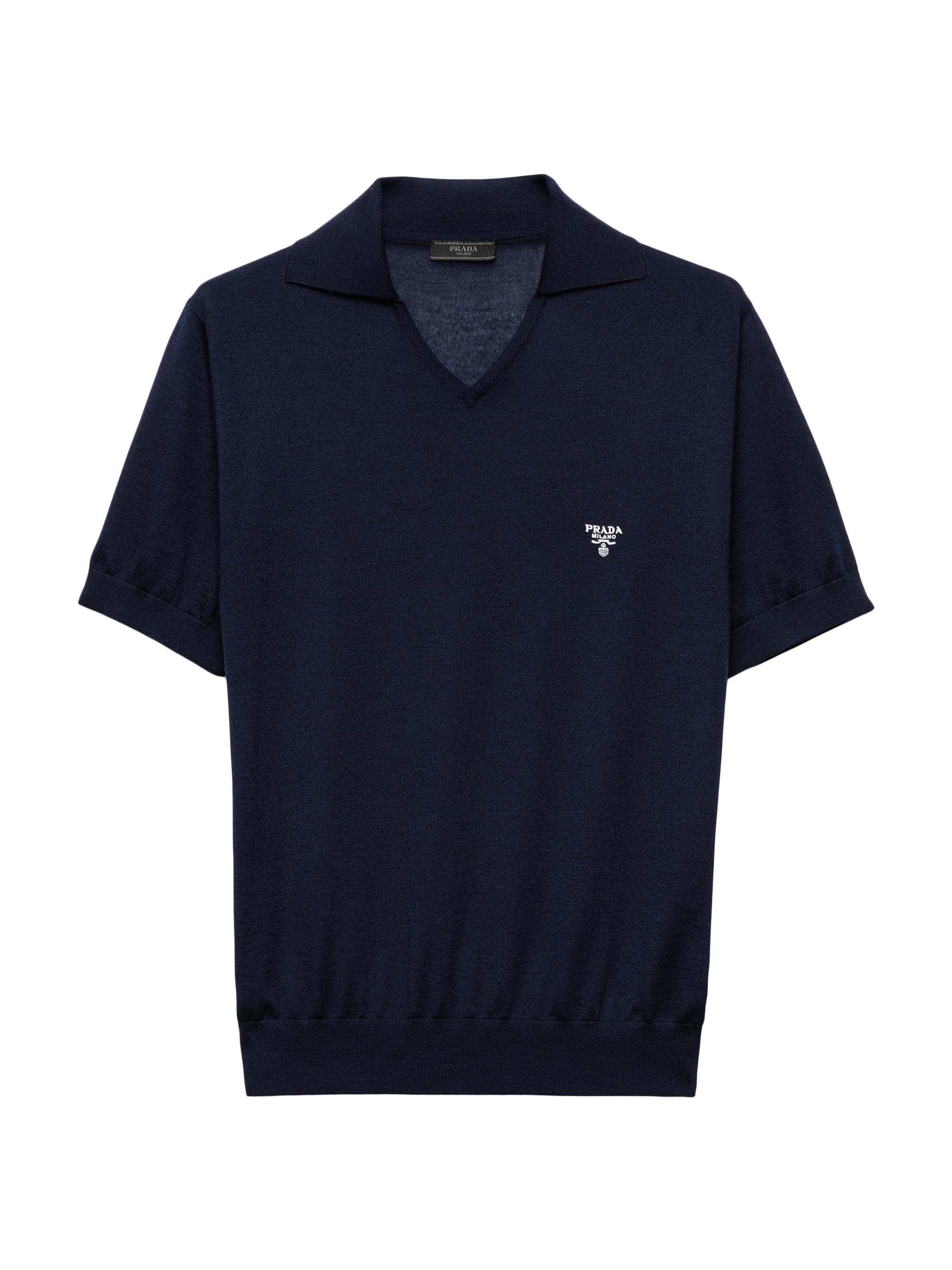 Prada Men's Cashmere Polo Shirt - Blue