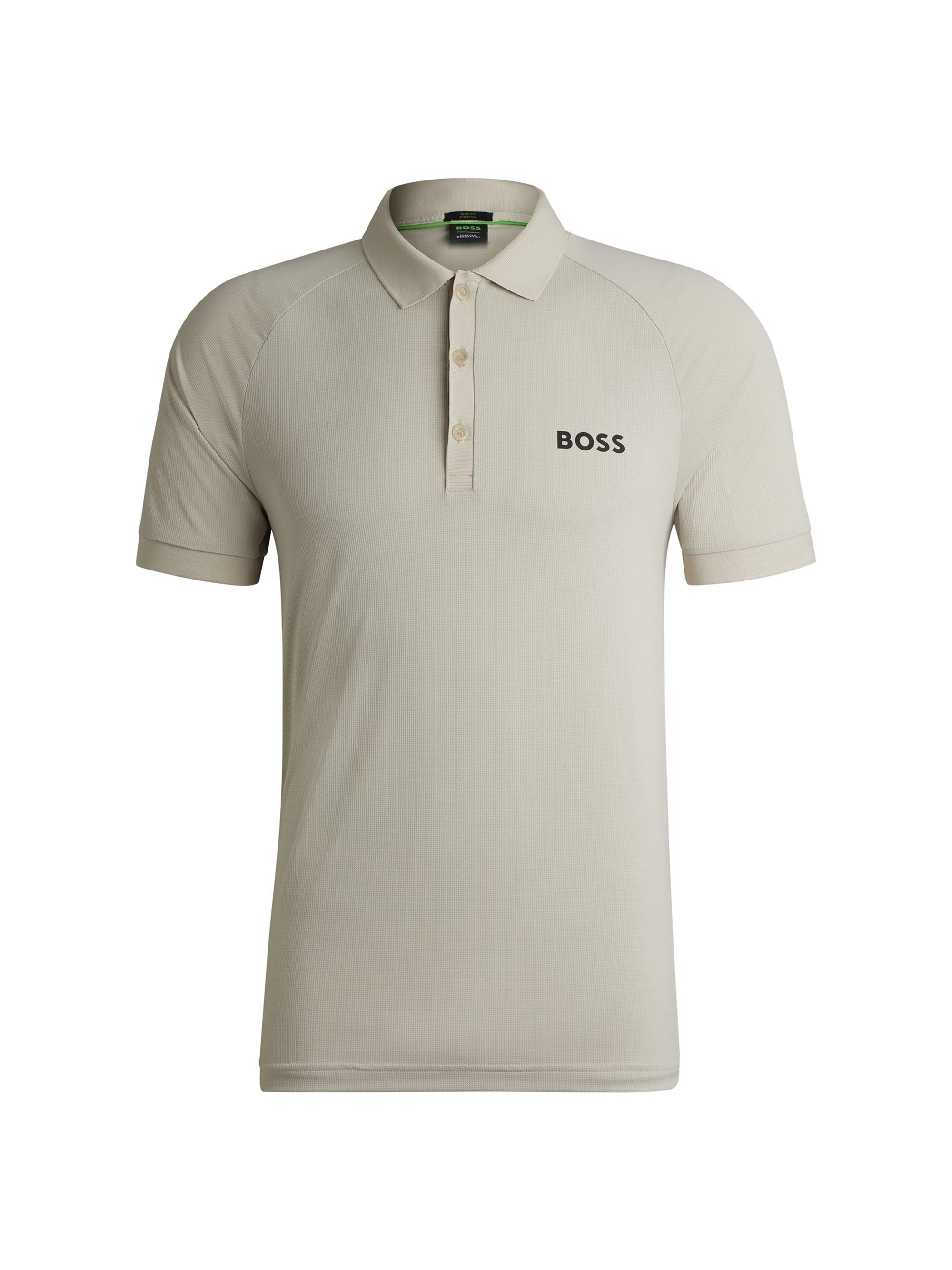 BOSS Men's  x Matteo Berrettini Waffle-Fabric Polo Shirt - Black