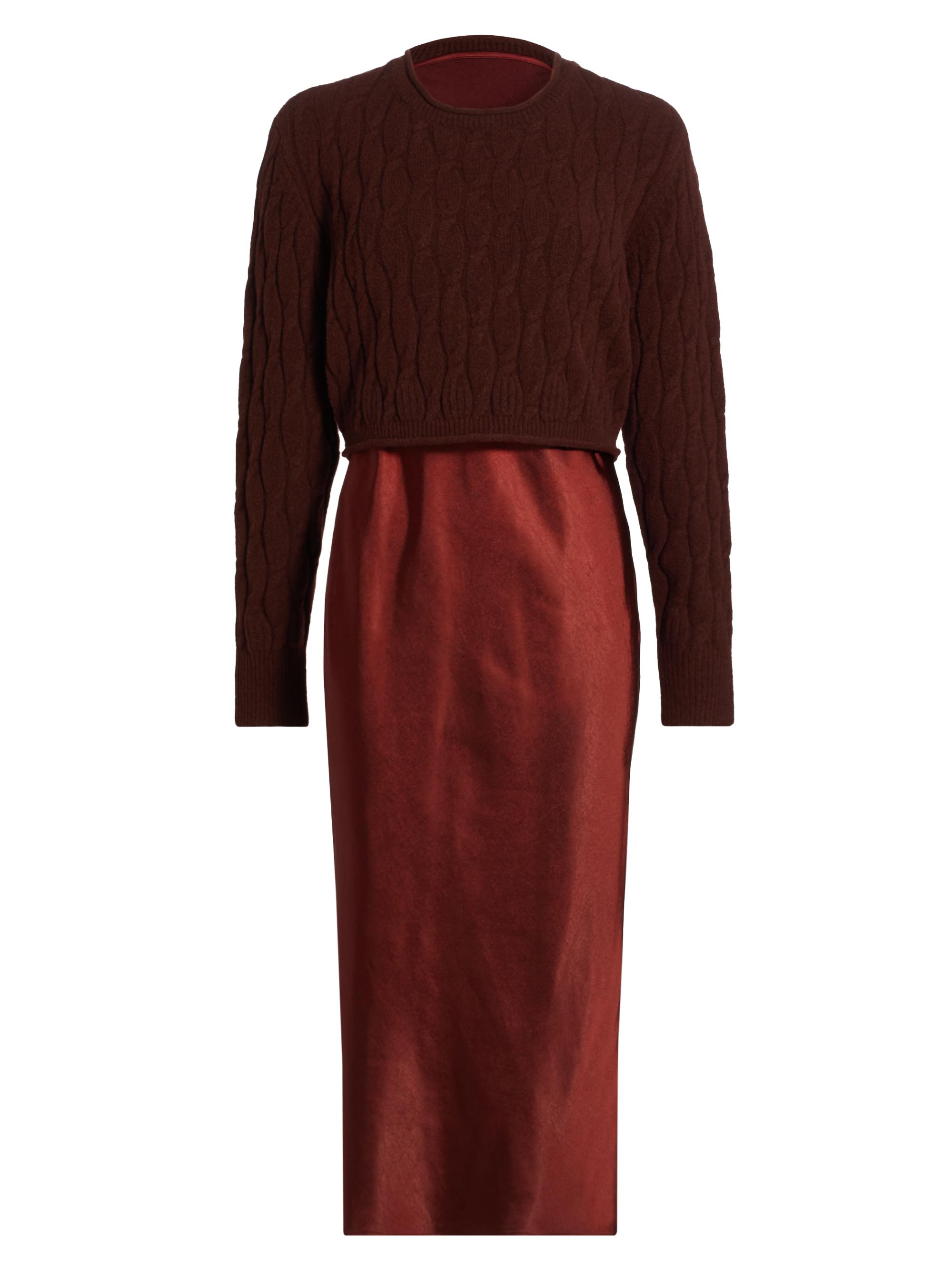 dh New York Women's Jac Pieced Layered Midi-Dress - Mahogany