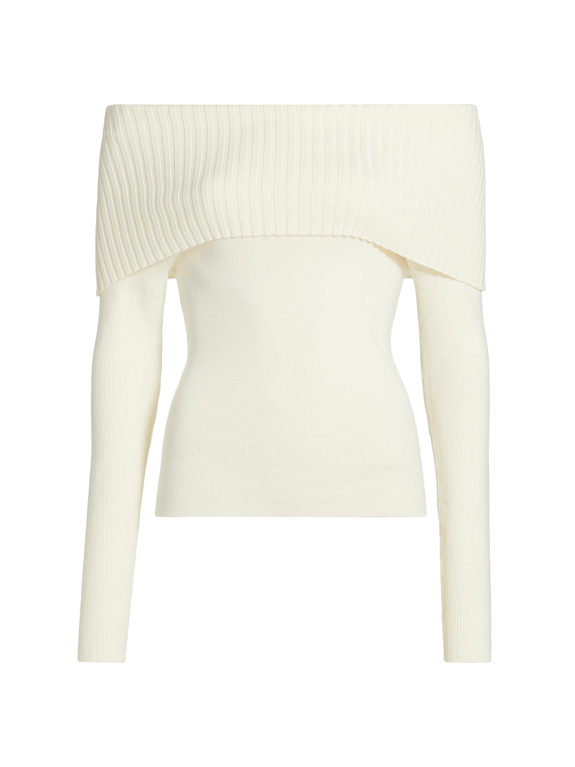 Reformation Elio Knit Off-the-Shoulder Long-Sleeve Top | Saks