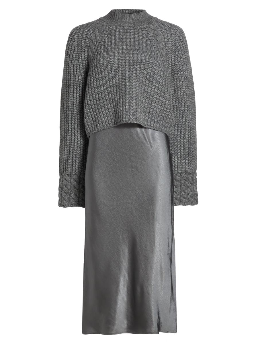 dh New York Kaz Wool-Blend Layered Midi-Dress | Saks Fifth Avenue