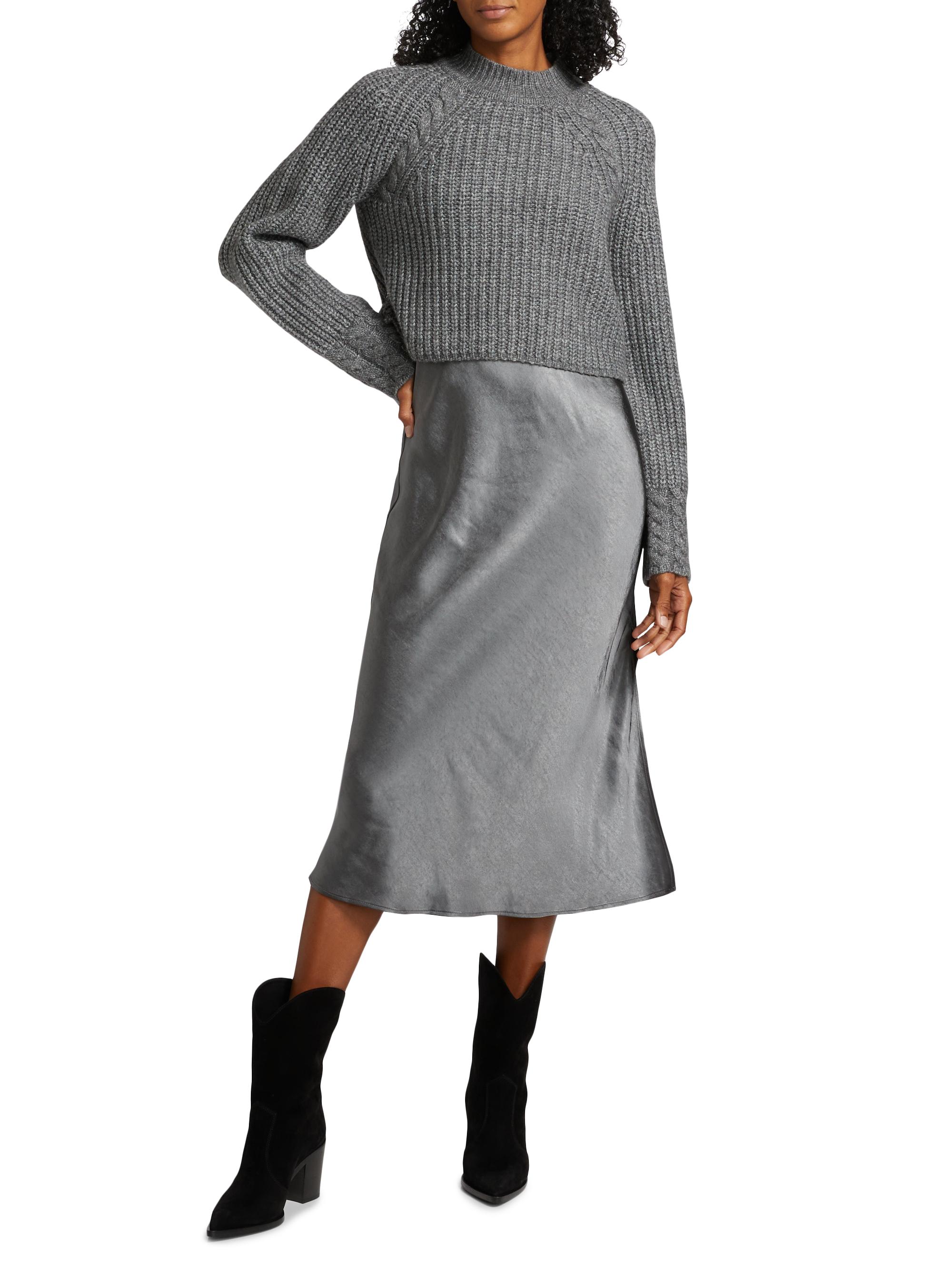 dh new york kaz wool blend layered midi dress dh New York Kaz Wool-Blend Layered Midi-Dress
