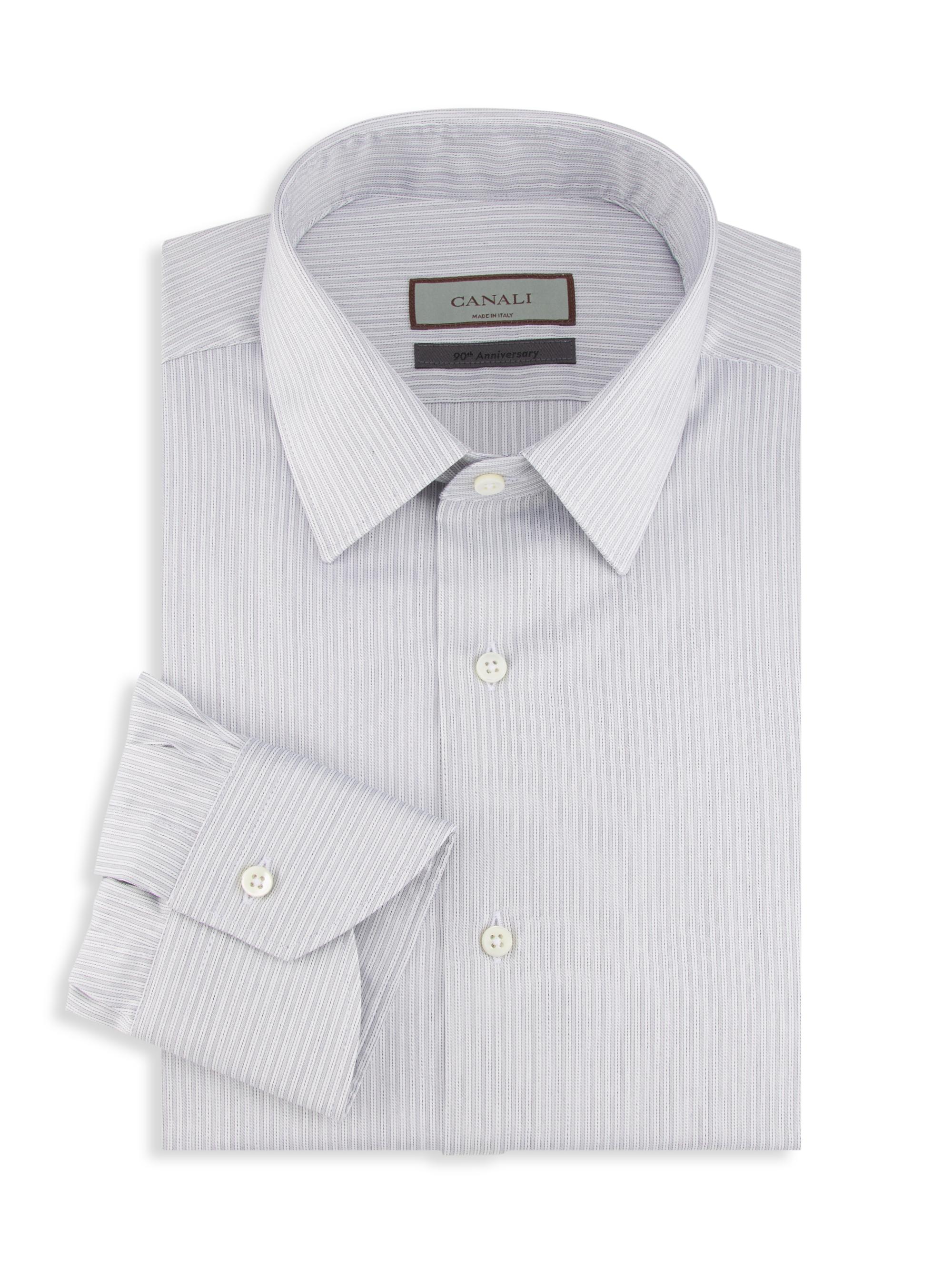 Canali Men's 90th Anniversary Dress Shirt - Light Grey