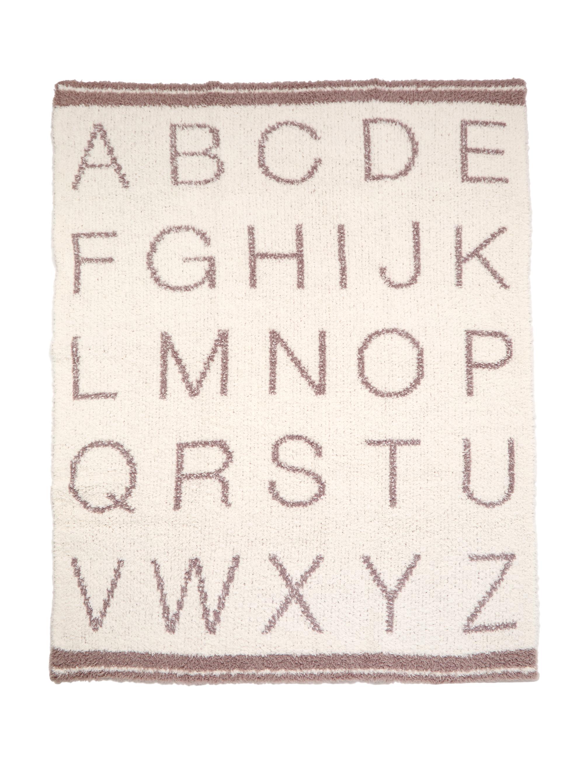 Barefoot Dreams Cozychic Alphabet Stroller Blanket - Cream Beach