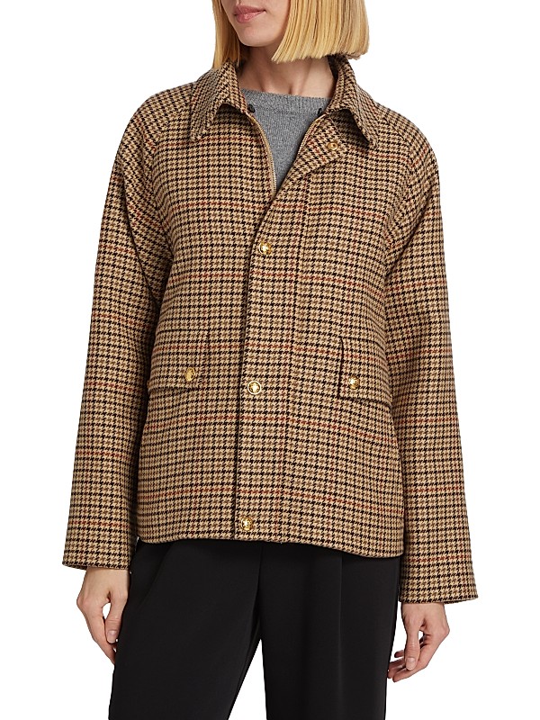 Shop Nili Lotan Apolin Check Wool & Cotton-Blend Parka Shop Nili Lotan Apolin Check Wool & Cotton-Blend Parka