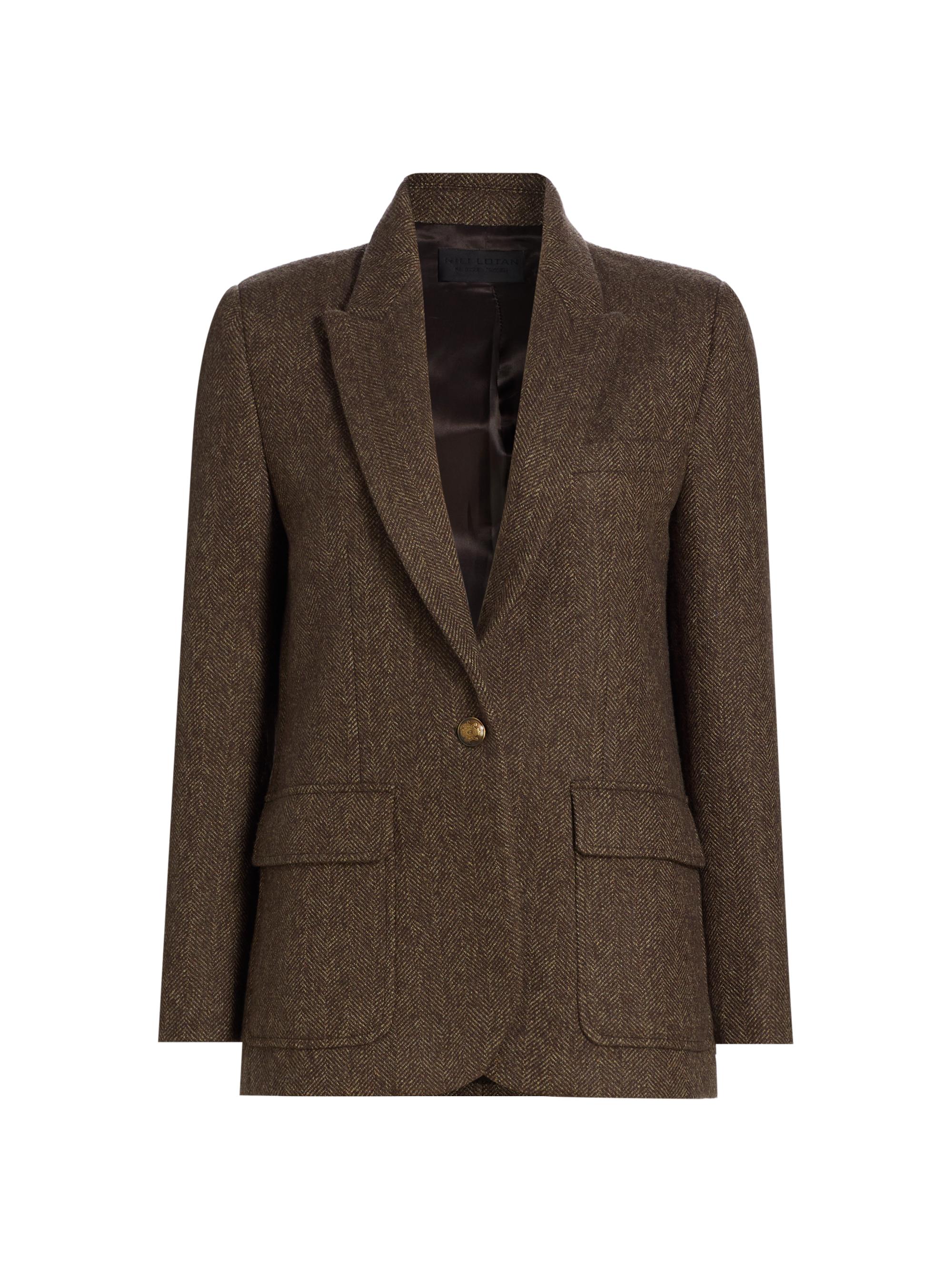 Mireille Herringbone Wool Blazer