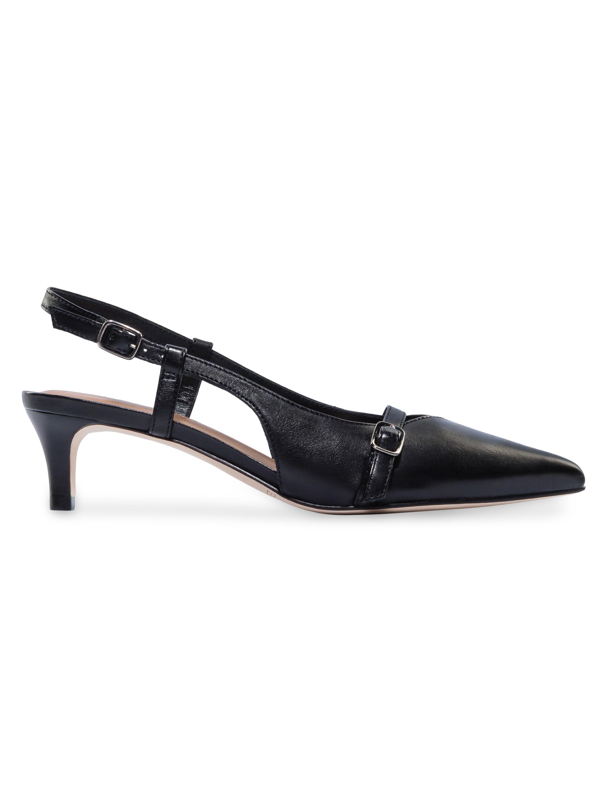 Bernardo Women's Marietta Leather Kitten Heel Pumps - Black