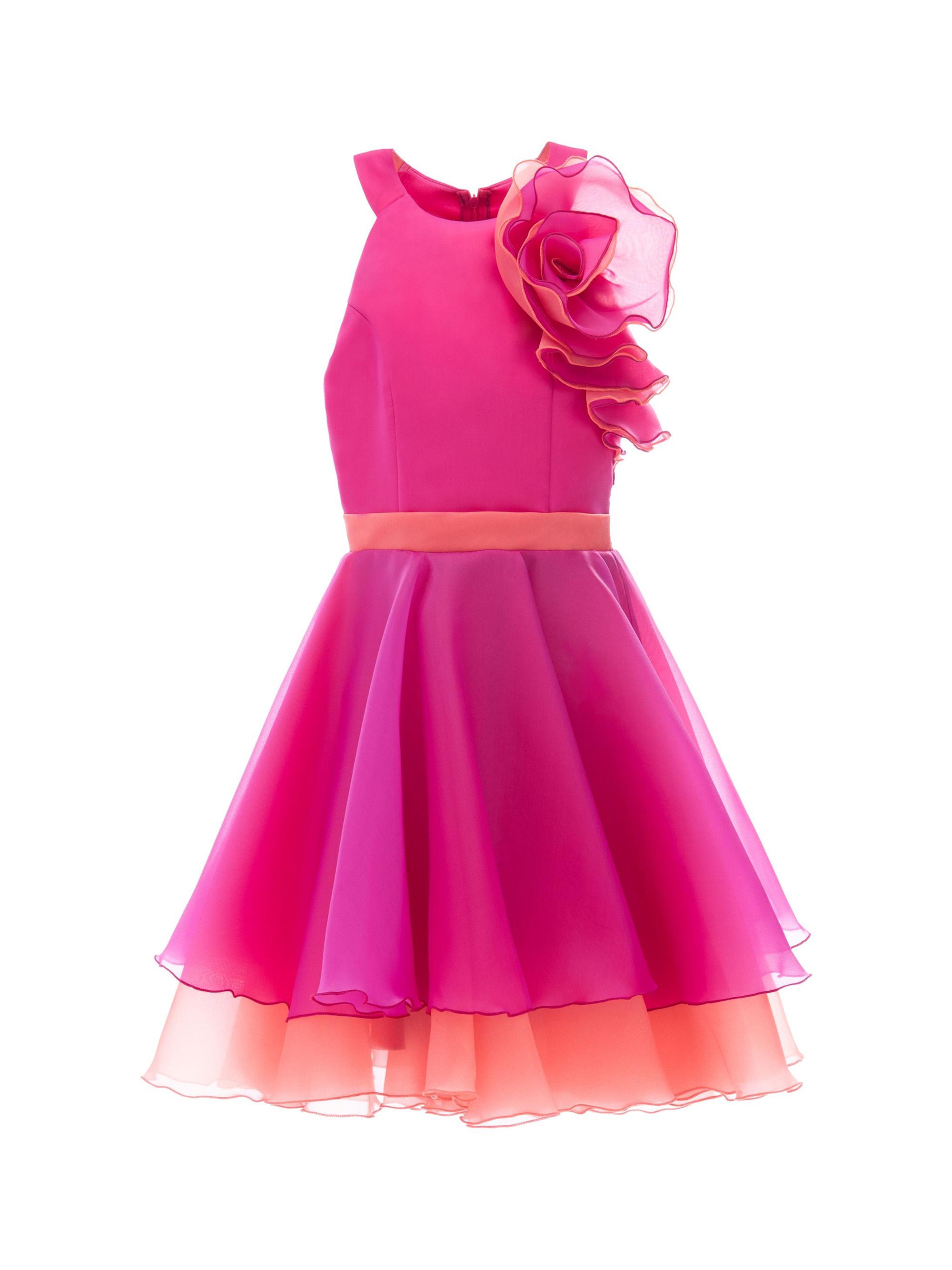 Tulleen Girl's Estancia Dress - Fuchsia