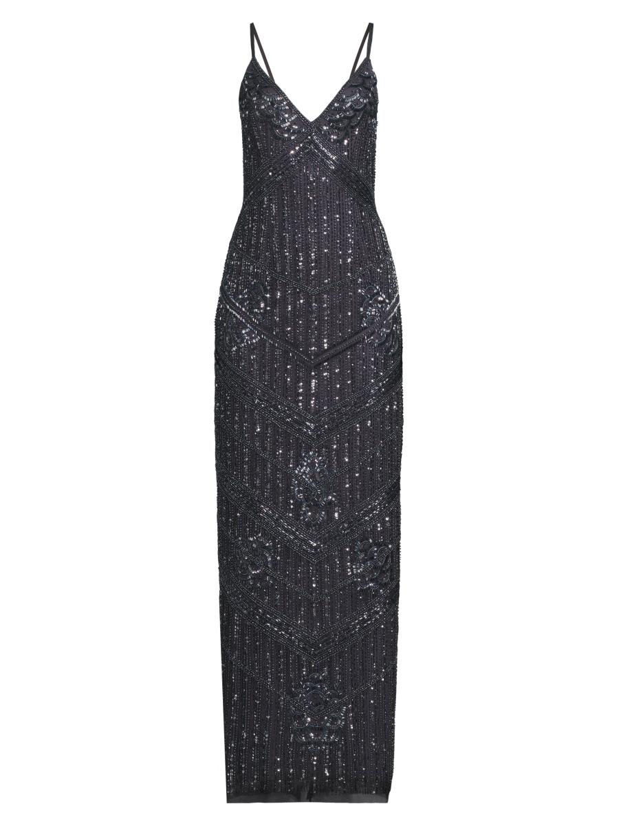 Aidan Mattox Embellished Tulle Sleeveless Gown | Saks Fifth Avenue