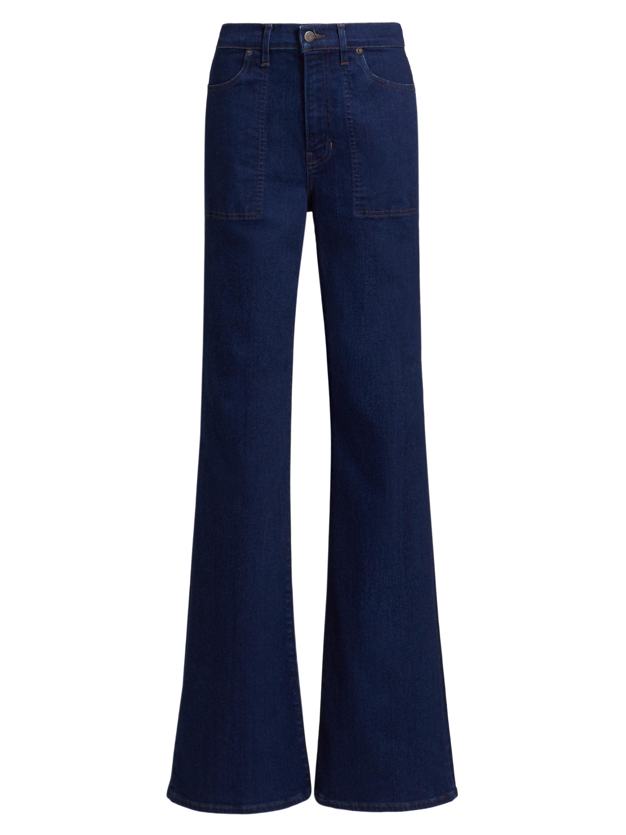 Veronica Beard Beverly Chain-Detail High-Rise Flare Jeans | Saks