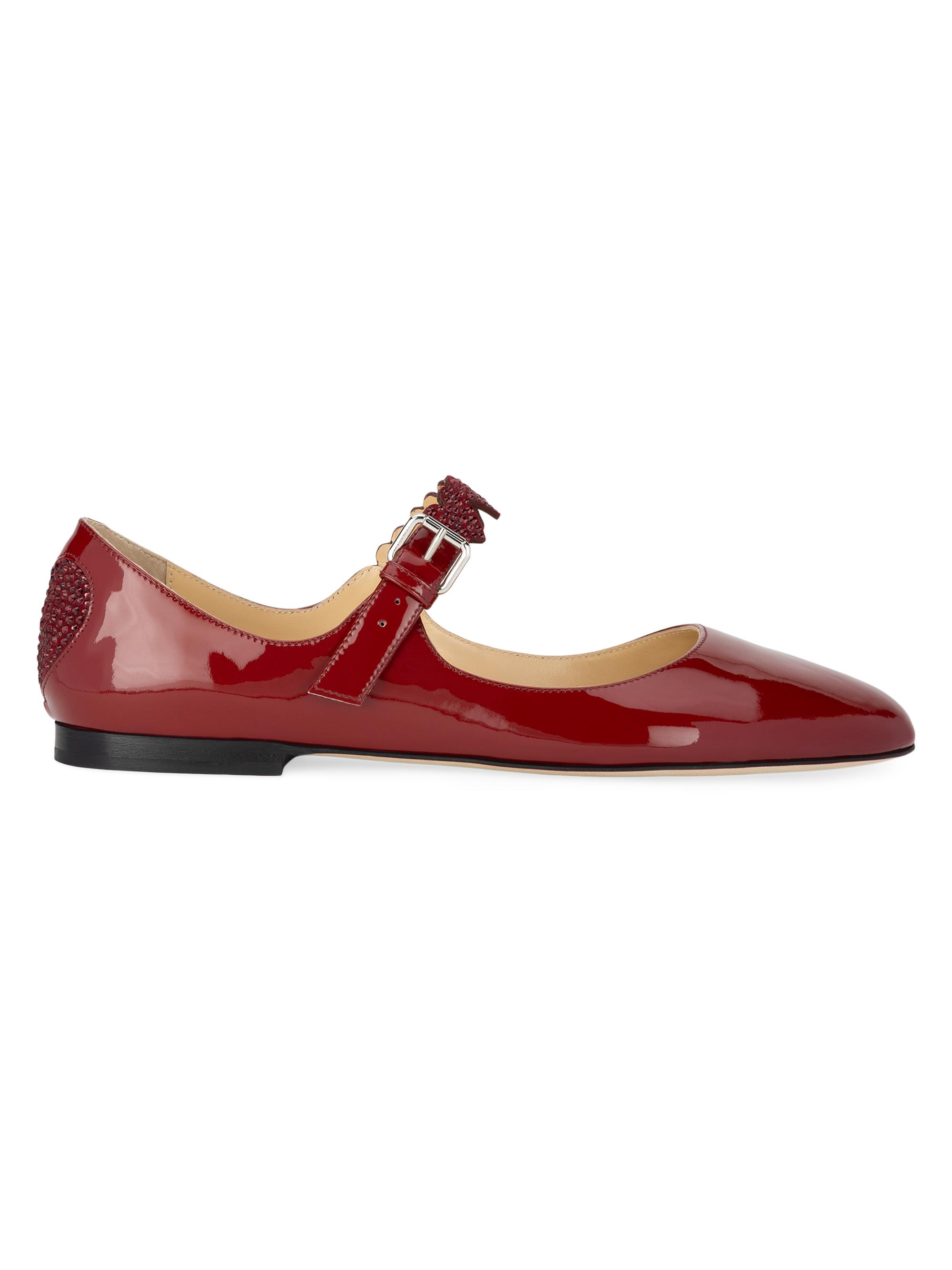 Mach & Mach Women's Petit Coeur Patent Leather Ballerina Flats - Bordeaux