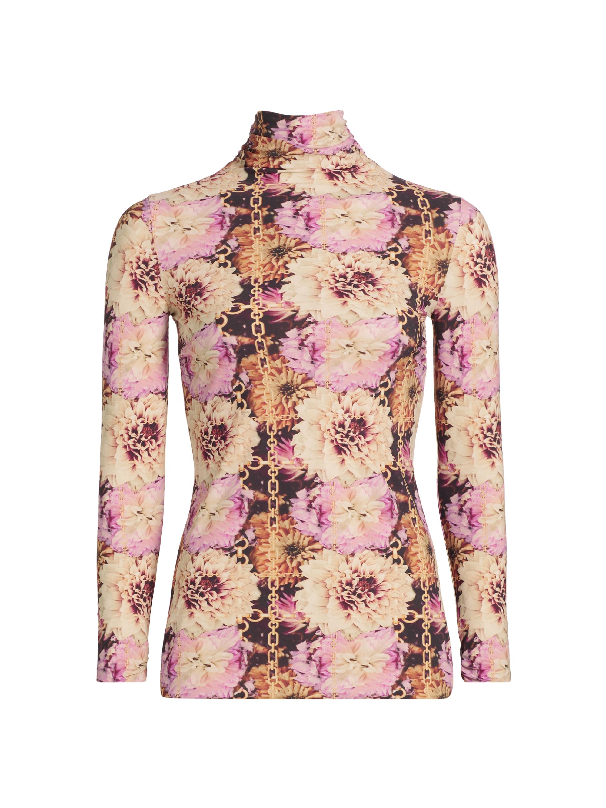 Chiara Boni La Petite Robe Women's Lupis Long-Sleeve Turtleneck Top - Fleurs De Reve Chain